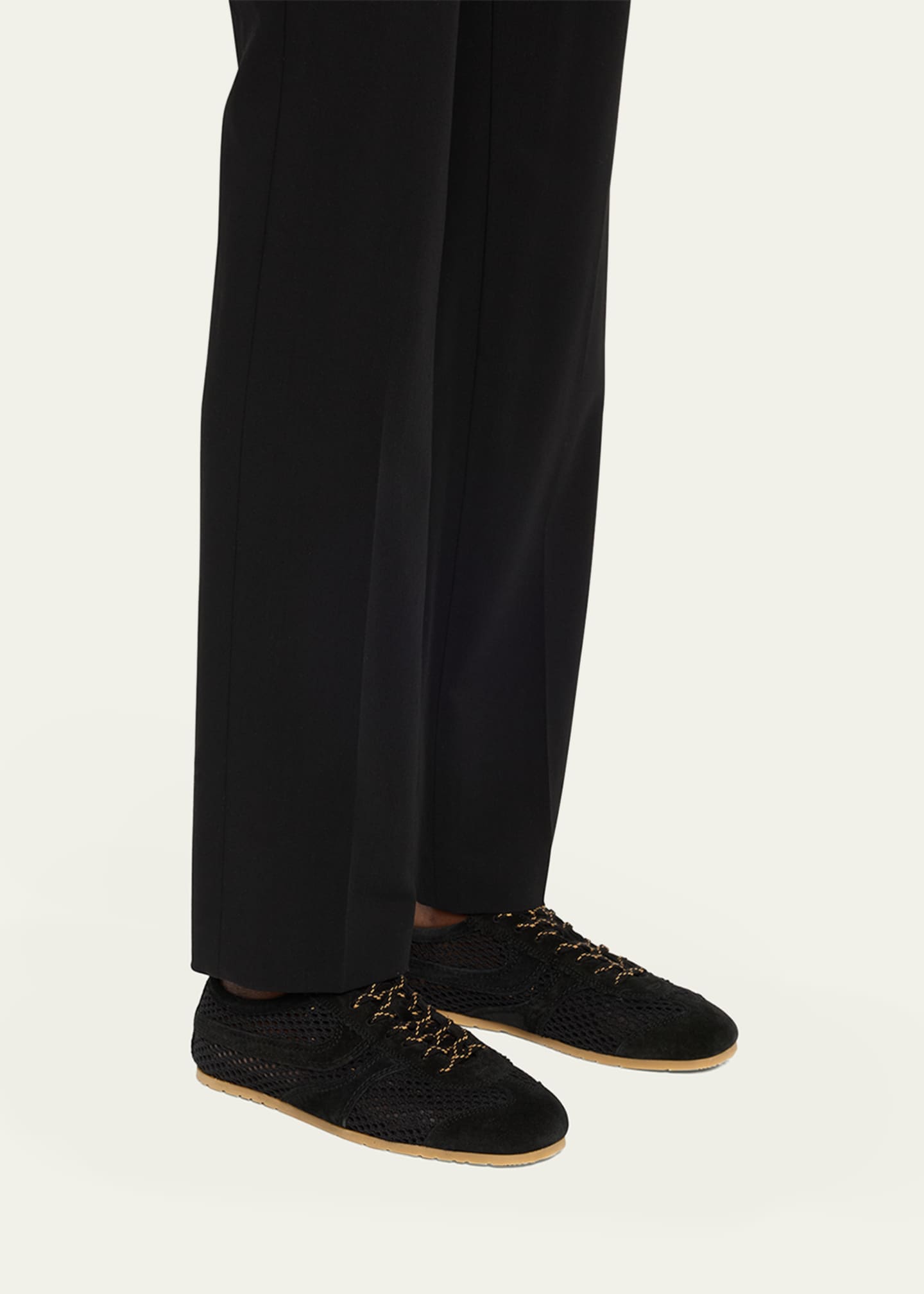 Dustin Mesh Leather Low-Top Sneakers