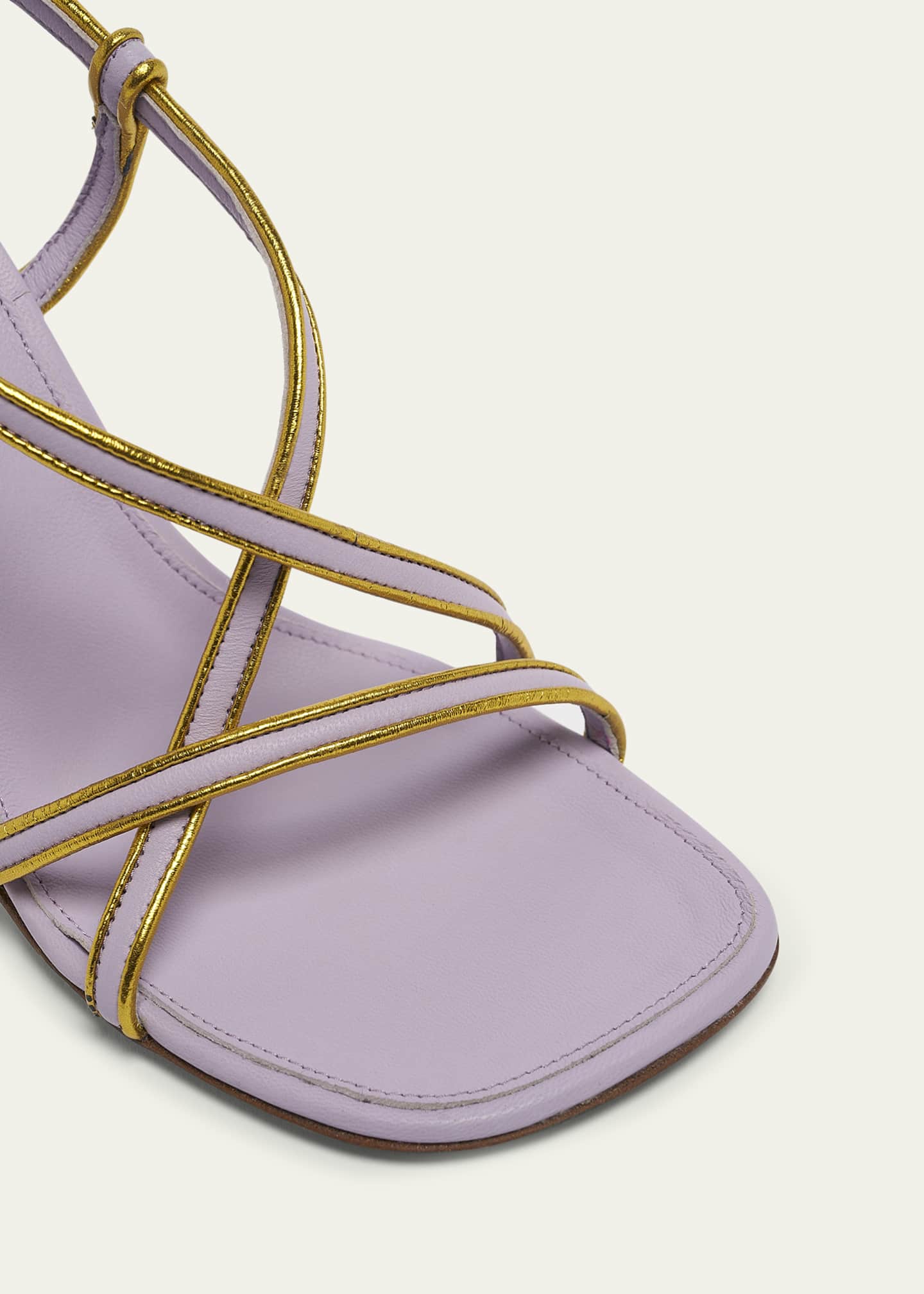 Dries Van Noten Strappy Curved-Heel Leather Sandals Dries Van Noten Strappy Curved-Heel Leather Sandals