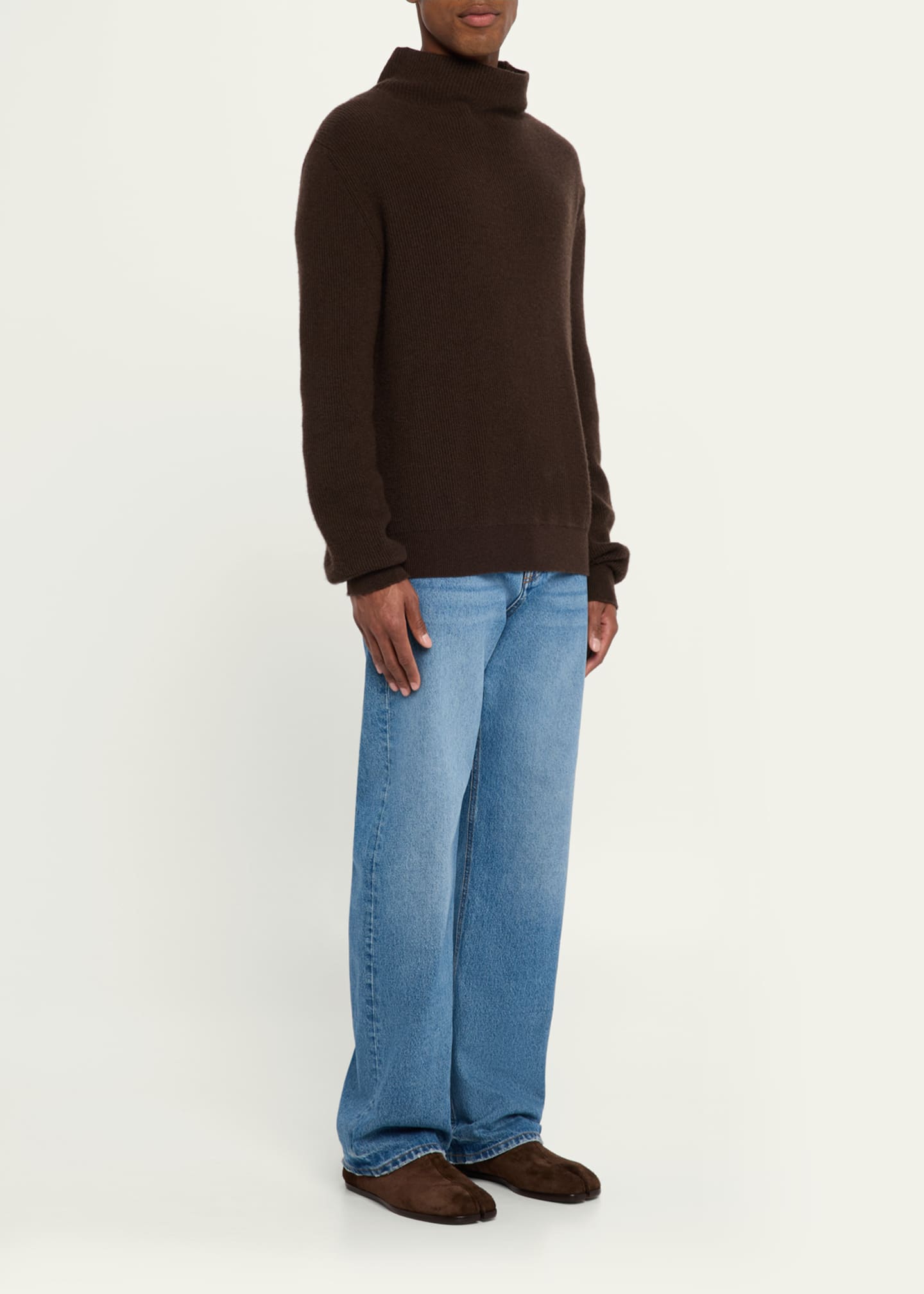 Maison Margiela Men's Tabi Babouche Suede Split-Toe Loafers Image 3 of 6