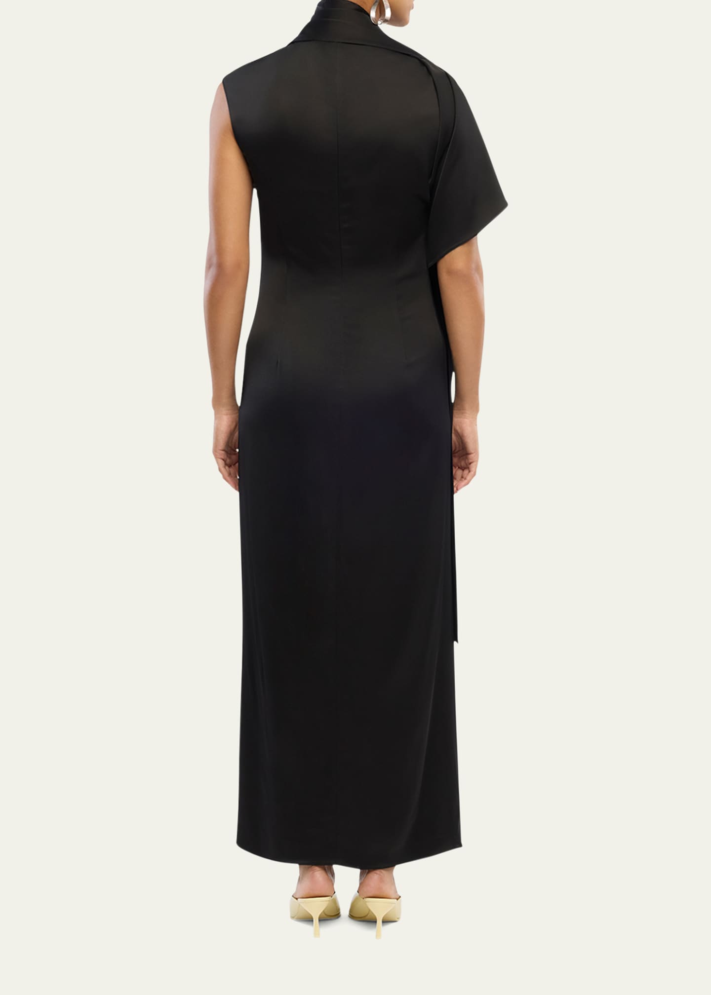 Another Tomorrow Scarf Satin Maxi Dress Image 3 of 4