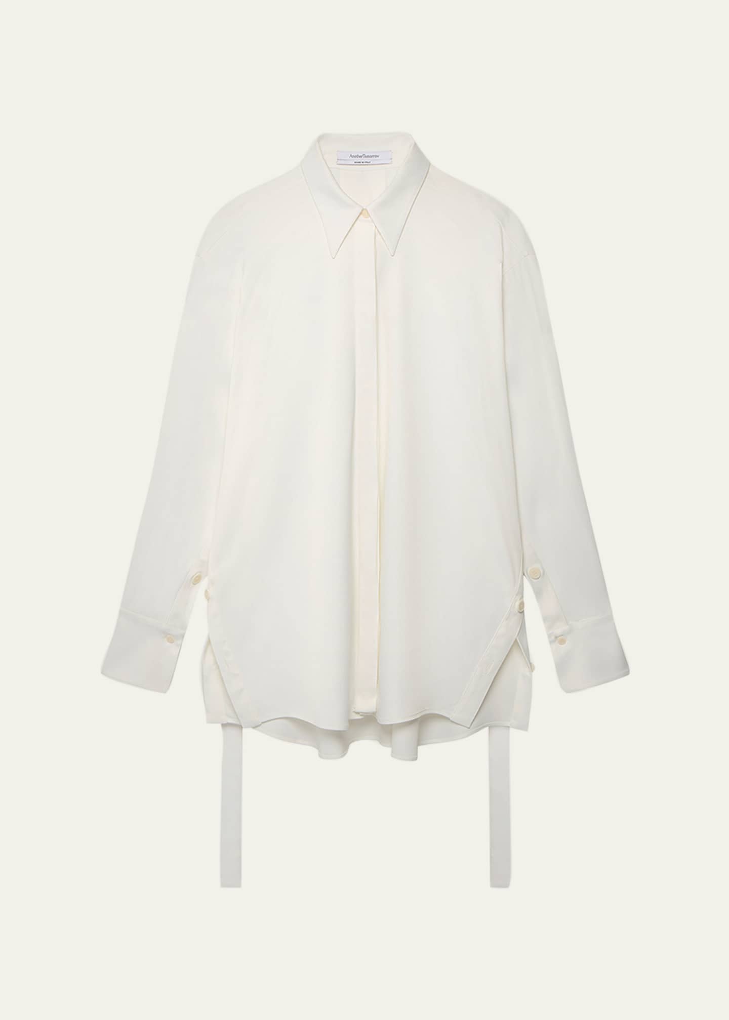 Another Tomorrow Bias Button-Side Collared Shirt Image 1 of 5