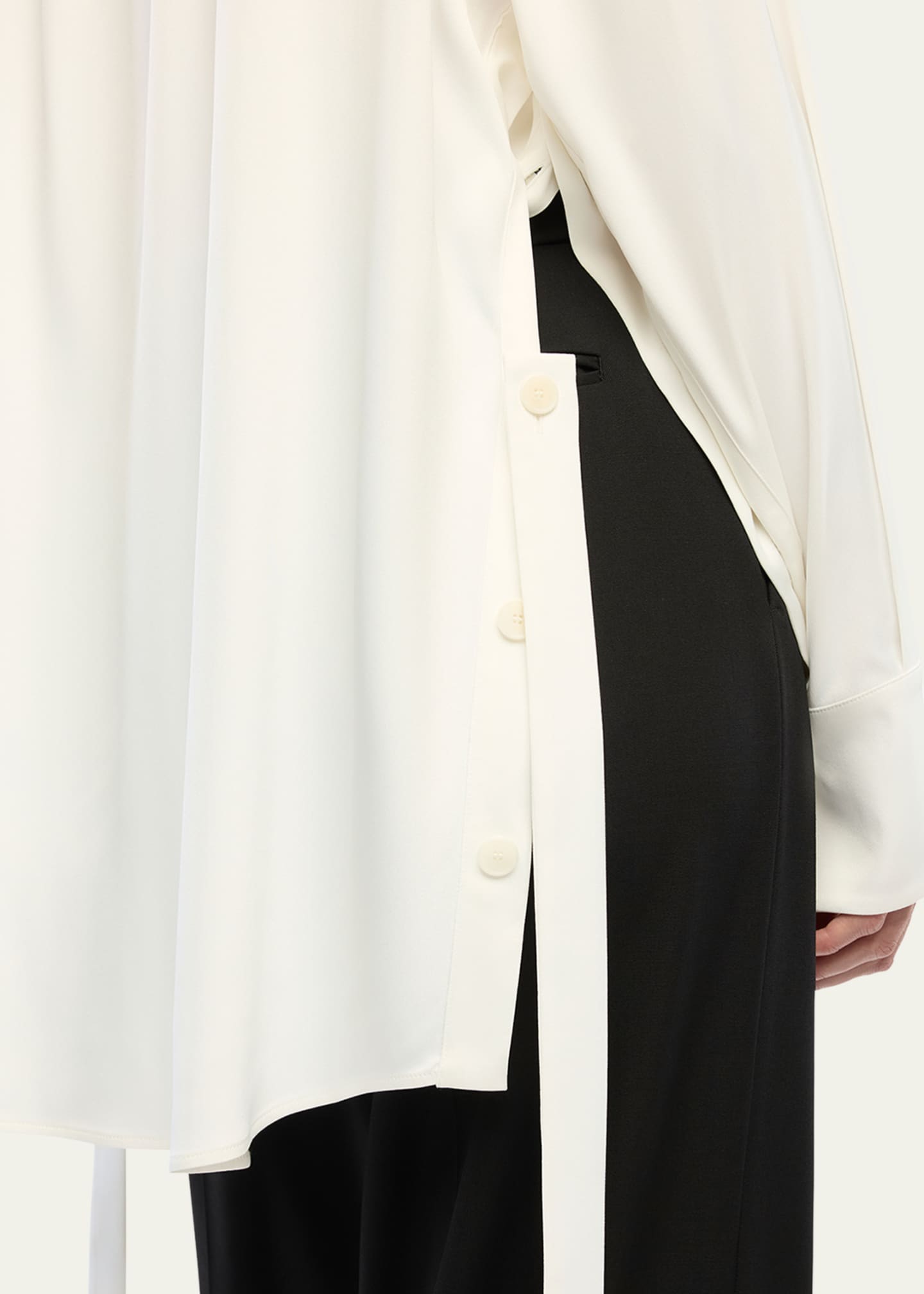 Another Tomorrow Bias Button-Side Collared Shirt Image 5 of 5