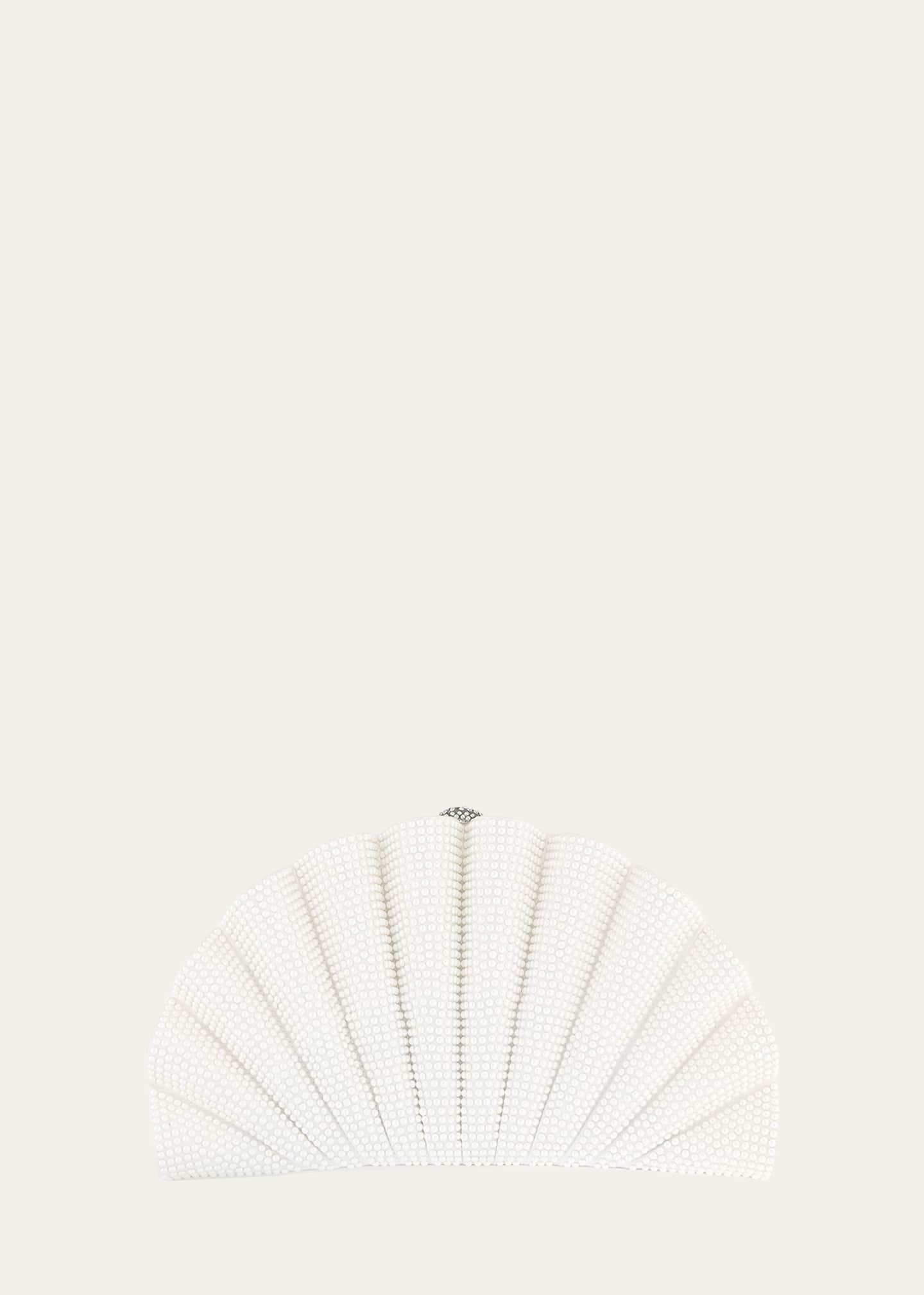 Judith Leiber Couture Origami Pearly Embellished Fan Clutch Bag Image 1 of 2