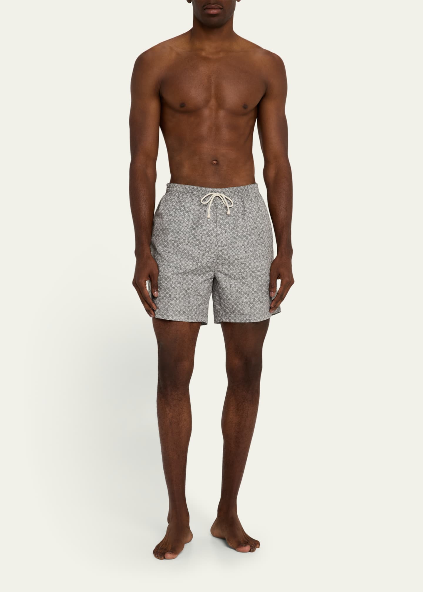 Brunello Cucinelli Men's Medallion Swim Trunks Image 2 of 4