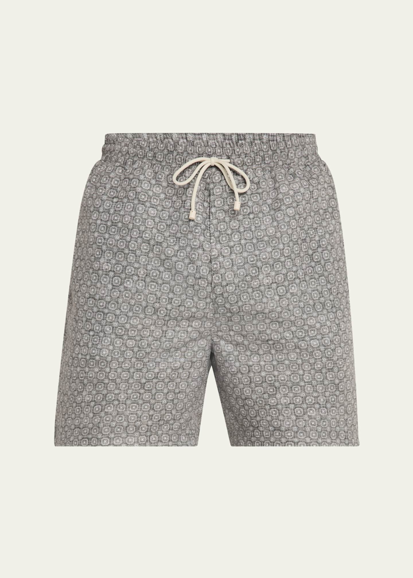 Brunello Cucinelli Men's Medallion Swim Trunks Image 1 of 4