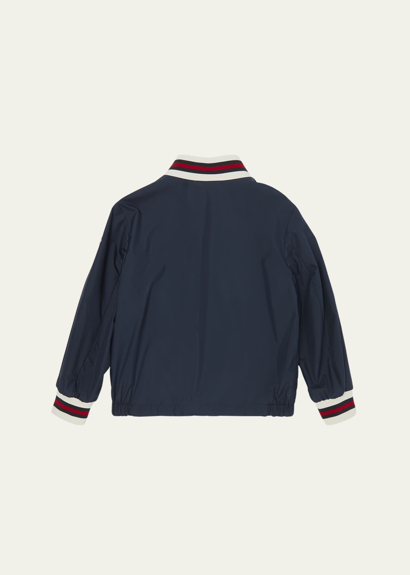 Moncler Boy's Maki Bomber with Striped Trim, Size 12-14 Image 2 of 3