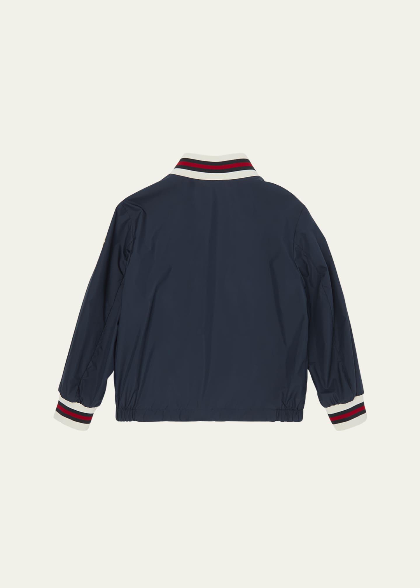 Moncler Boy's Maki Bomber with Striped Trim, Size 8-10 Image 2 of 3