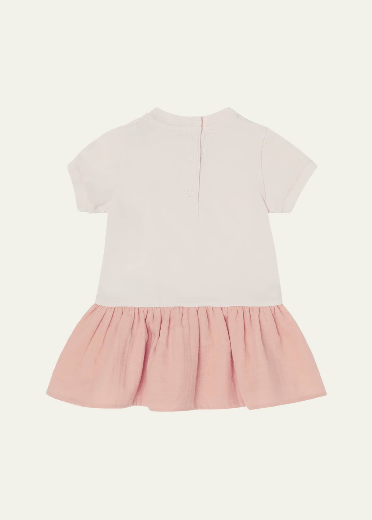 Moncler Girl's Jersey Woven Combo Dress, Size 6M-3 Image 2 of 3