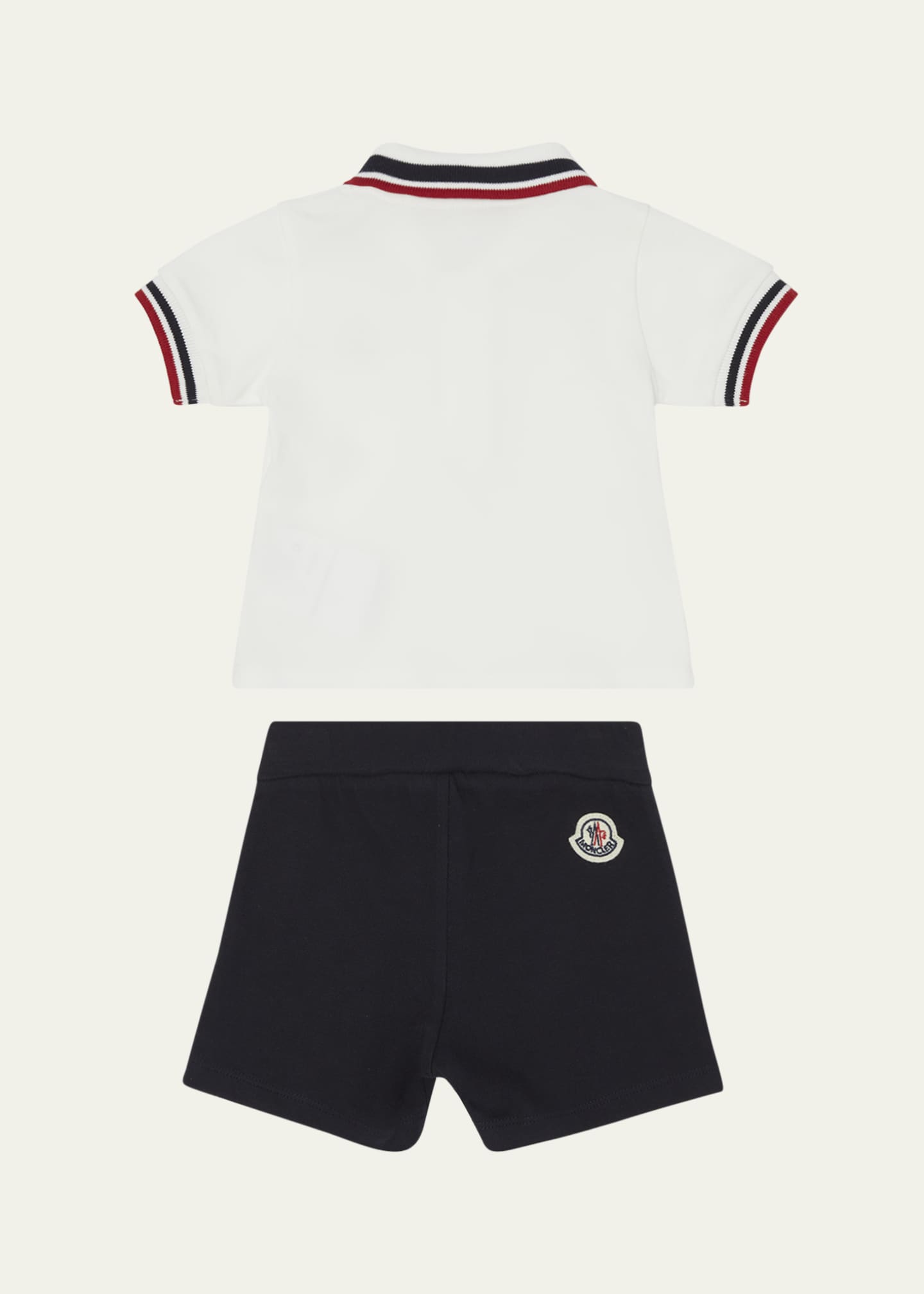 Moncler Boy's Short-Sleeve Polo Shirt and Shorts Set, Size 6M-3 Image 2 of 3