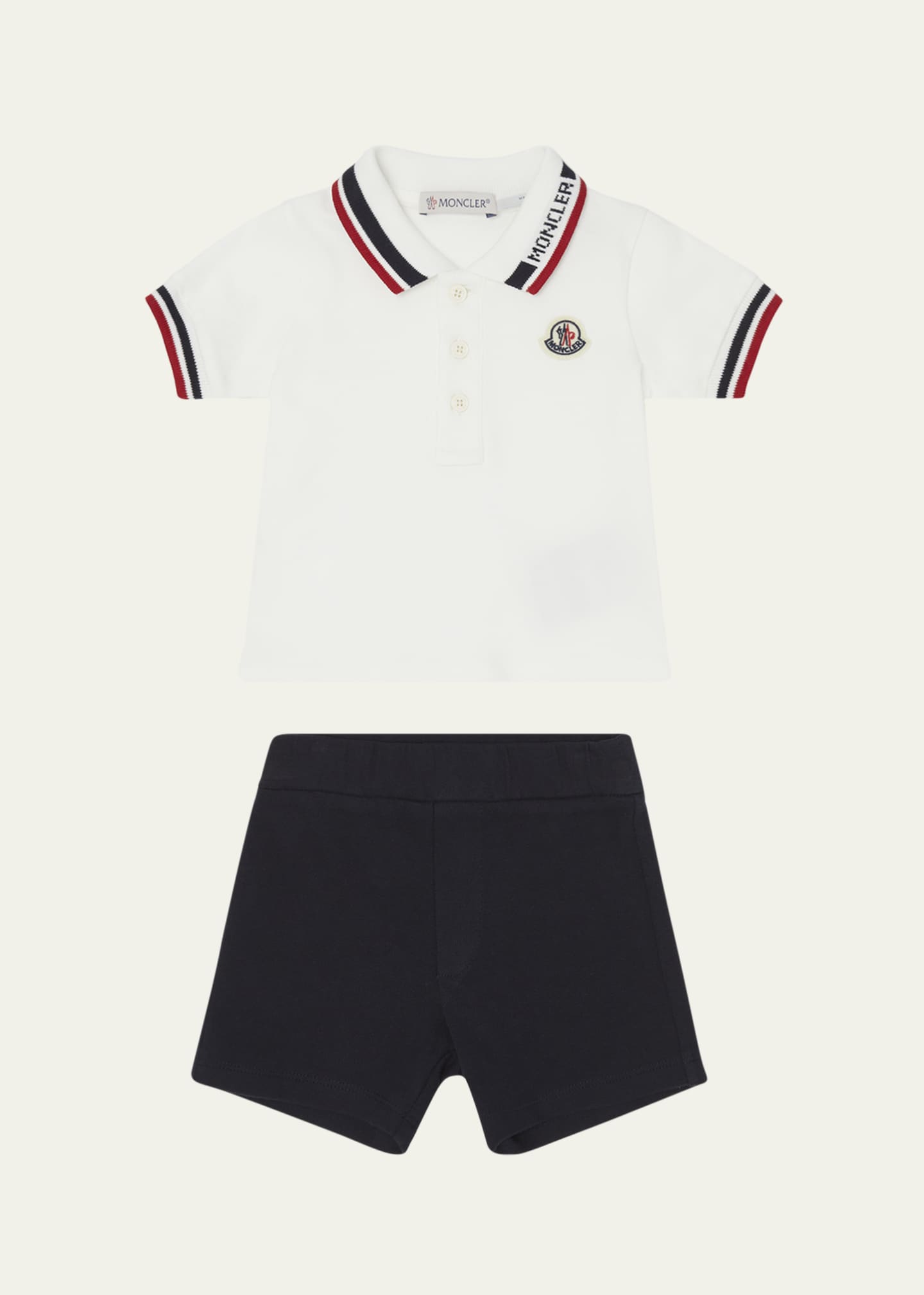 Moncler Boy's Short-Sleeve Polo Shirt and Shorts Set, Size 6M-3 Image 1 of 3