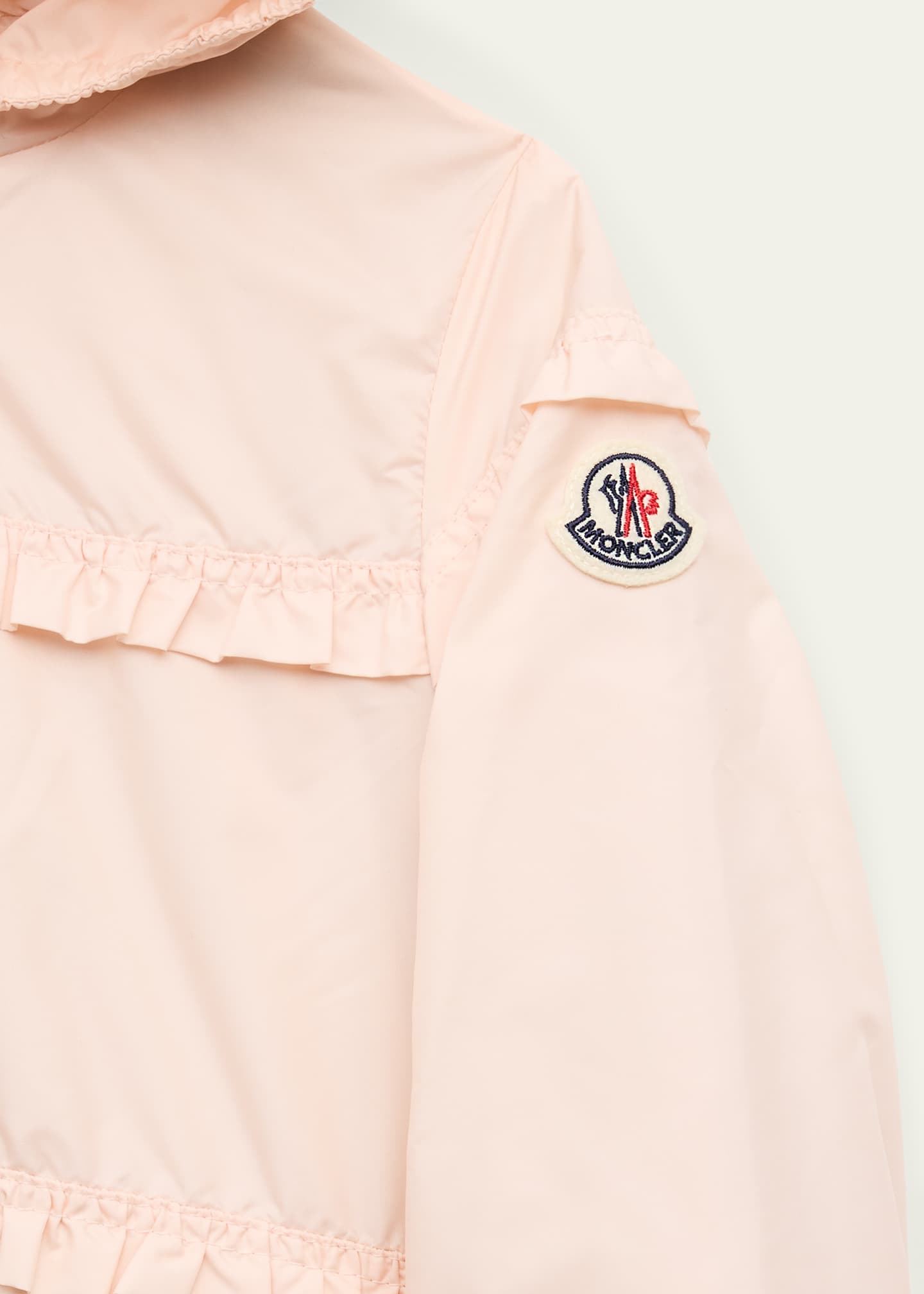 Moncler Girl's Hiti Ruffle Rain Jacket, Size 6M-3 Image 3 of 3