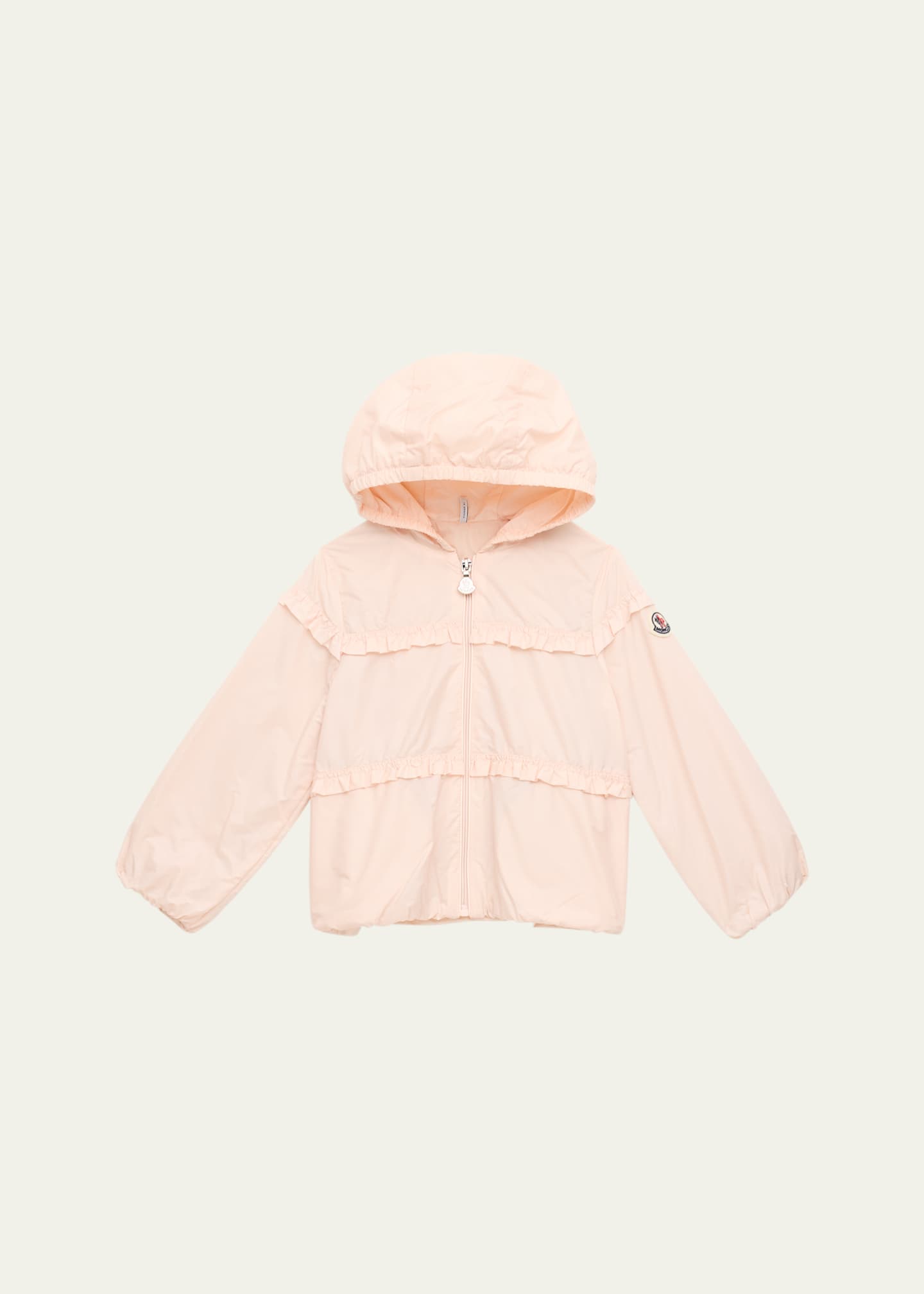 Moncler Girl's Hiti Ruffle Rain Jacket, Size 6M-3 Image 1 of 3