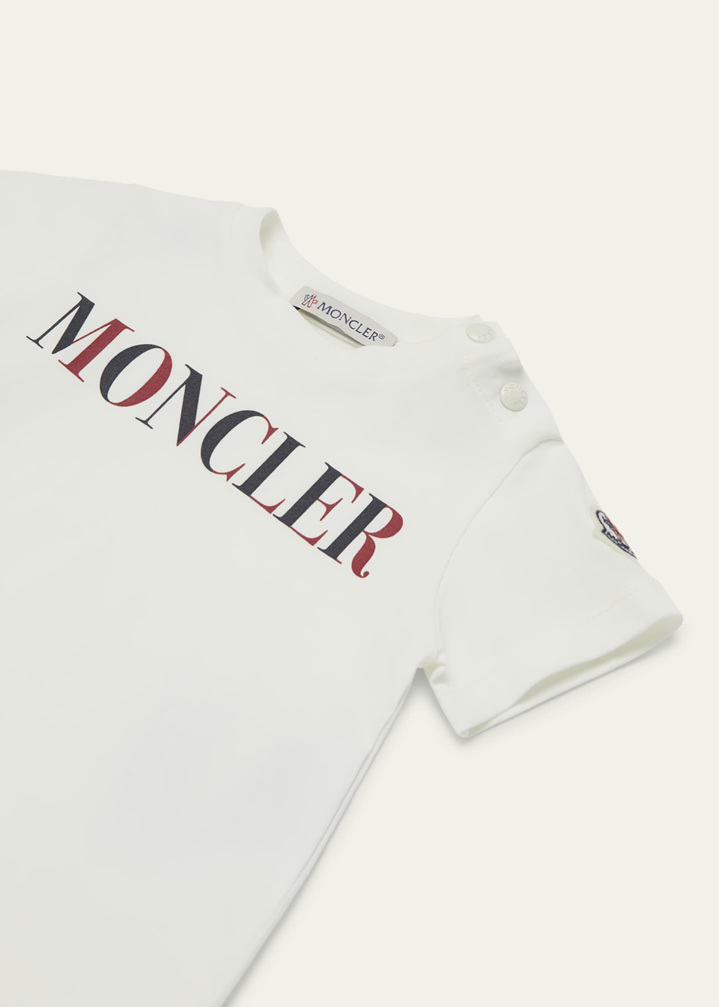 Moncler Boy's Chest Logo Short-Sleeve T-Shirt, Size 6M-3 Image 3 of 3
