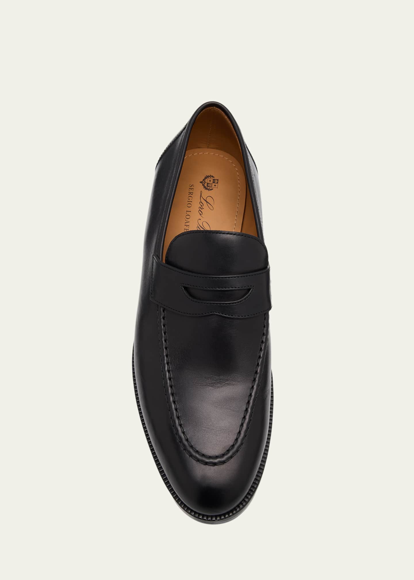 Loro Piana Sergio Leather Penny Loafers Image 6 of 6