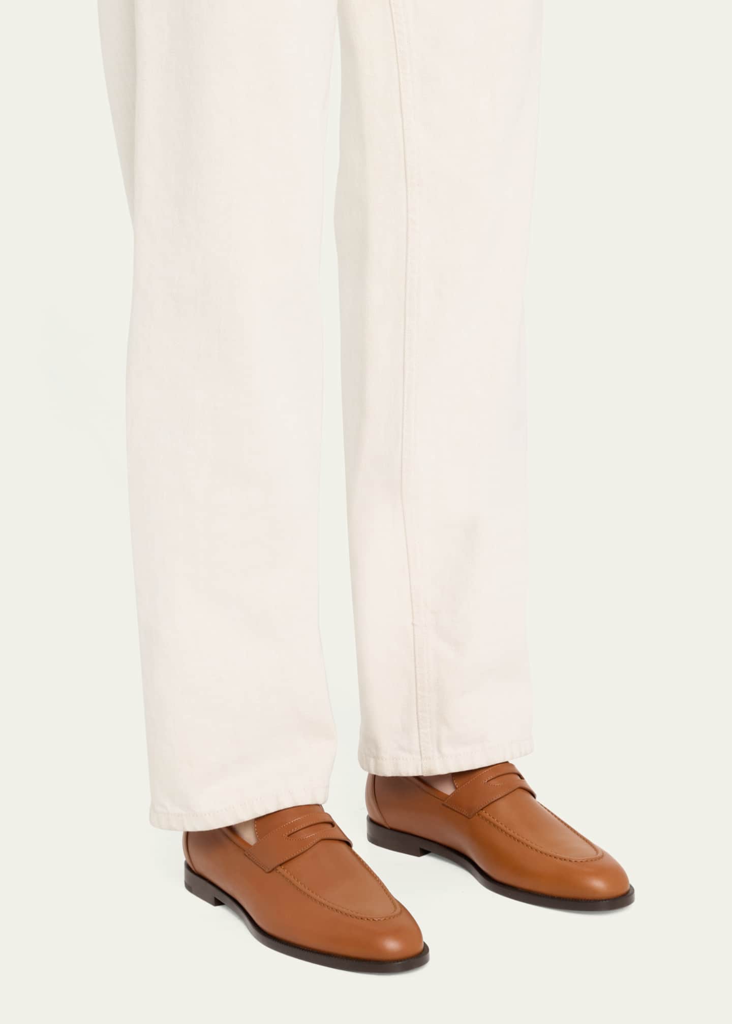 Loro Piana Sergio Leather Penny Loafers Image 2 of 6