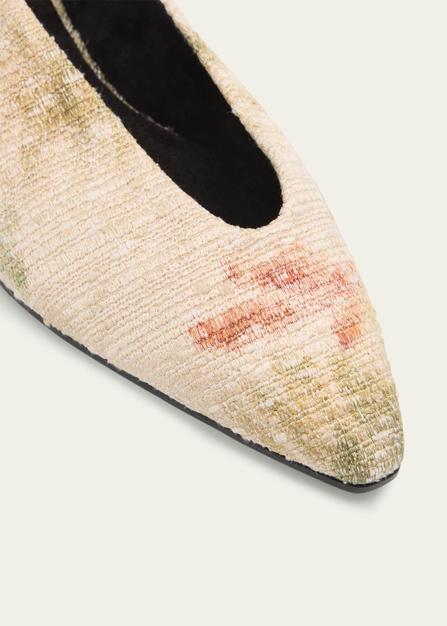 Loro Piana Rebecca Linen Ballerina Flats Image 3 of 4