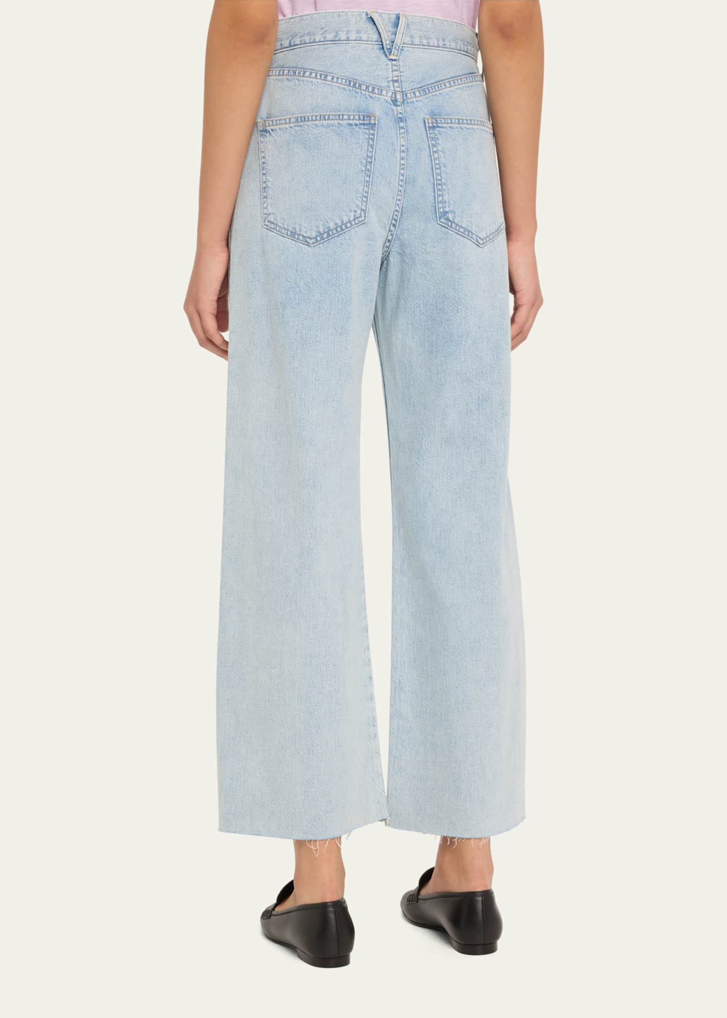 Veronica Beard Taylor Cropped High-Rise Wide Jeans Image 3 of 5