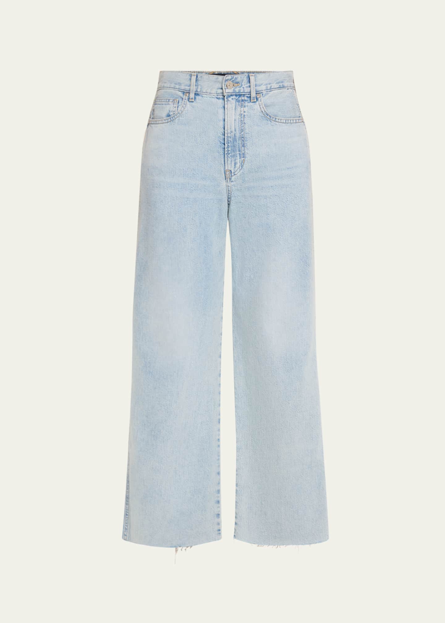 Veronica Beard Taylor Cropped High-Rise Wide Jeans Image 1 of 5