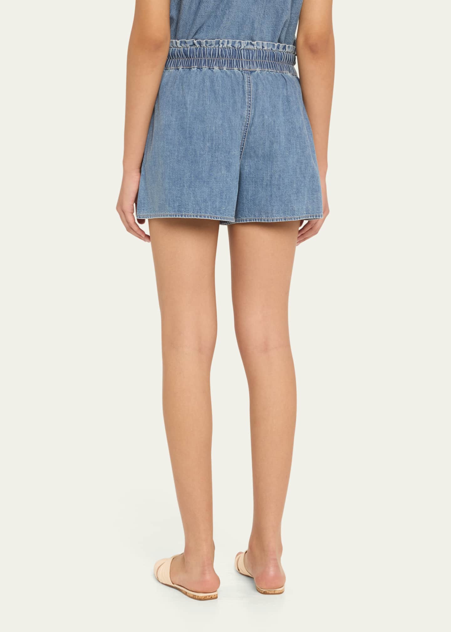 Veronica Beard Wilder Drawstring Denim Shorts Image 3 of 5