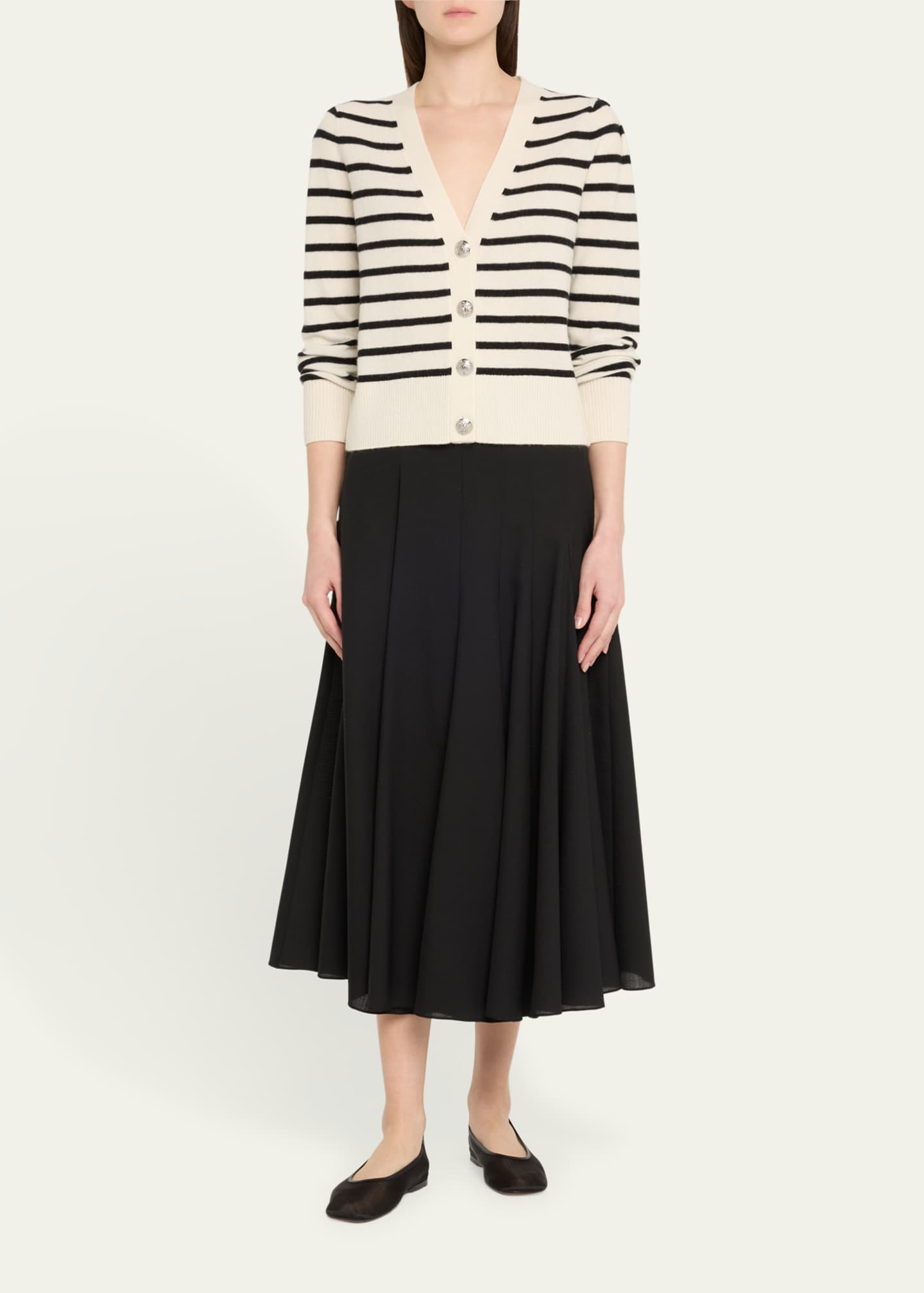 Solene Stripe Cashmere Cardigan