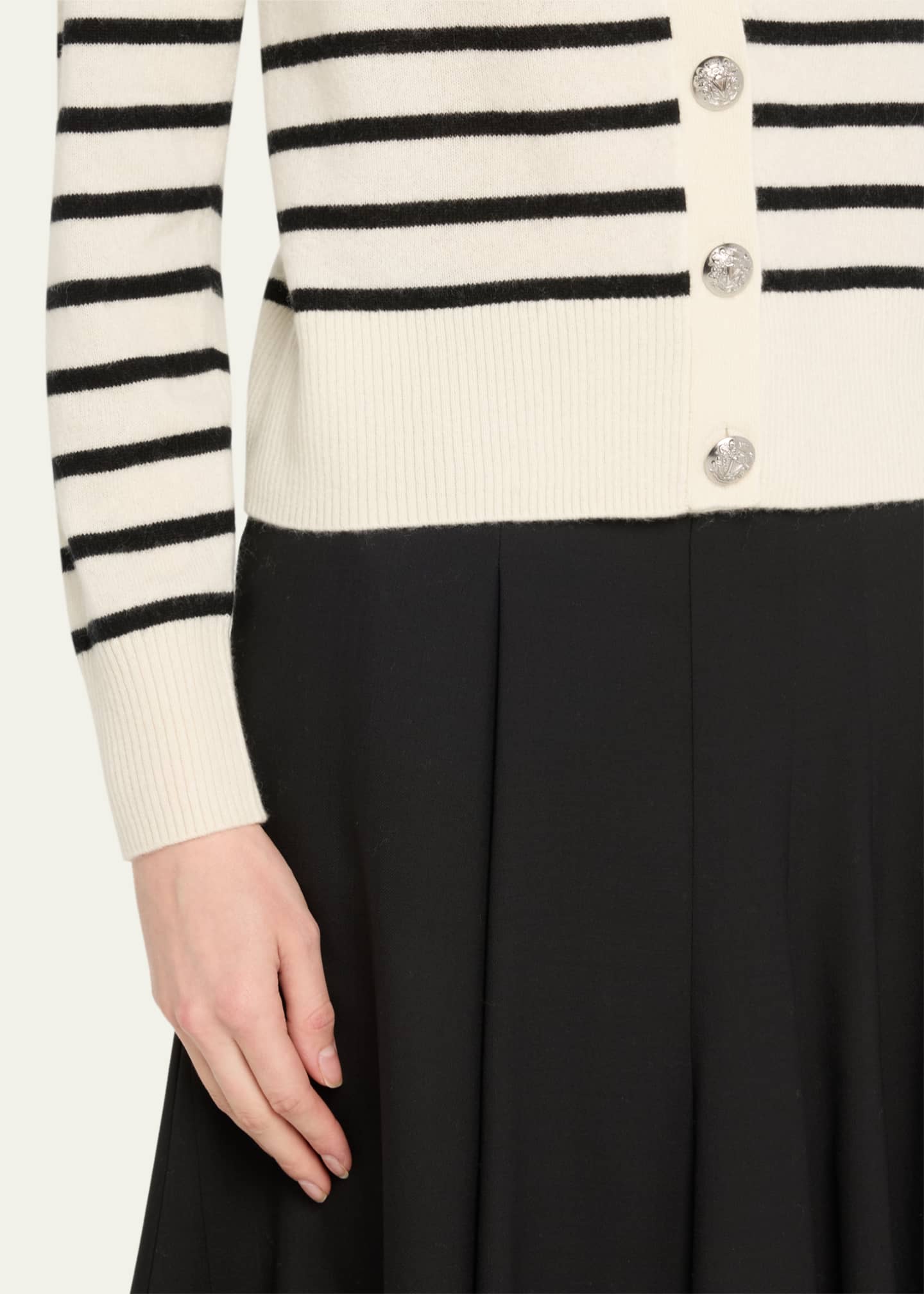 Solene Stripe Cashmere Cardigan