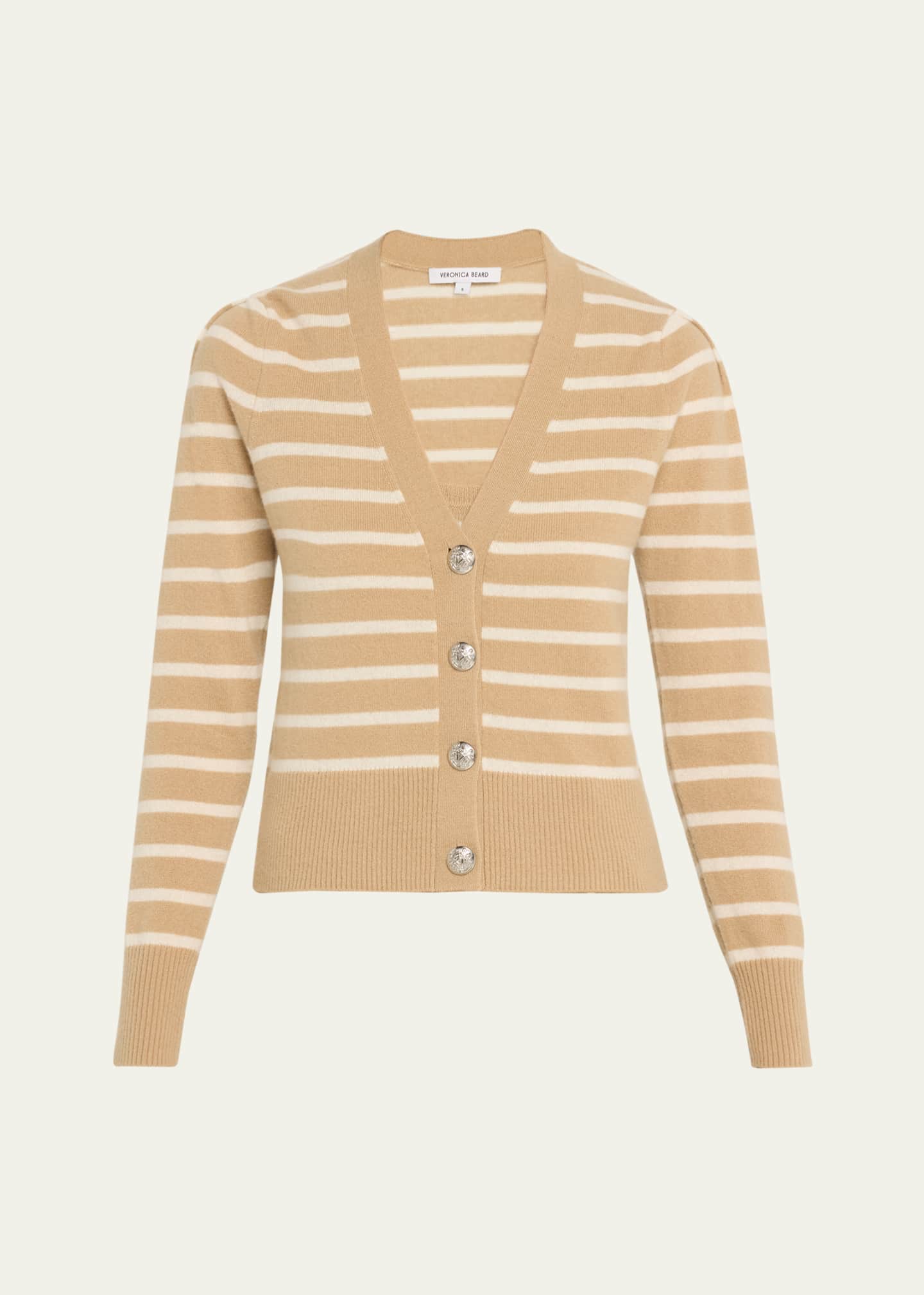 Veronica Beard Solene Stripe Cashmere Cardigan Image 1 of 3
