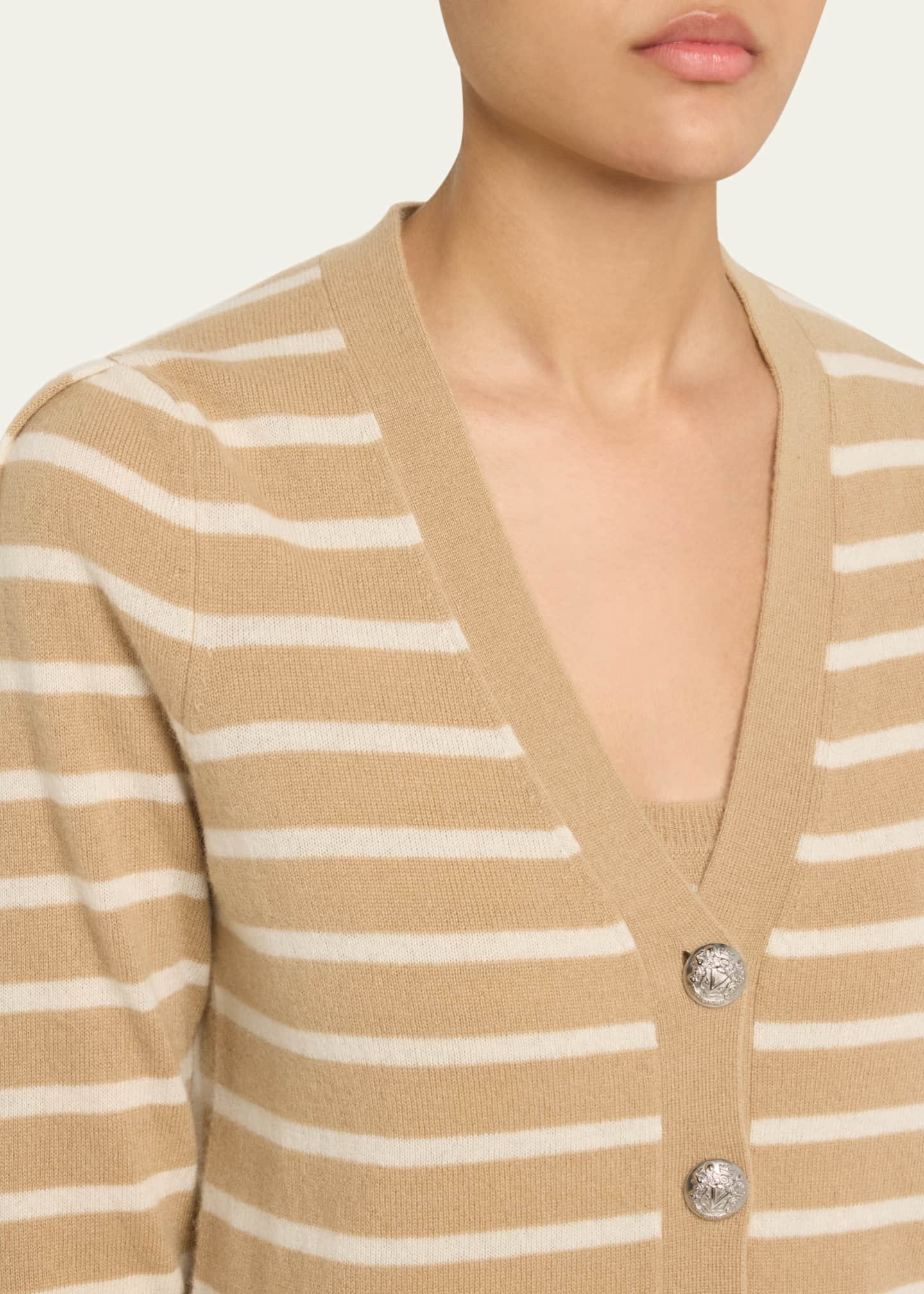 Veronica Beard Solene Stripe Cashmere Cardigan Image 3 of 3