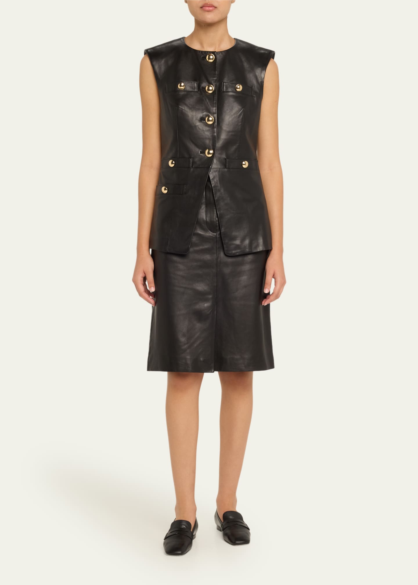 Veronica Beard Tamara Leather Vest Image 2 of 5