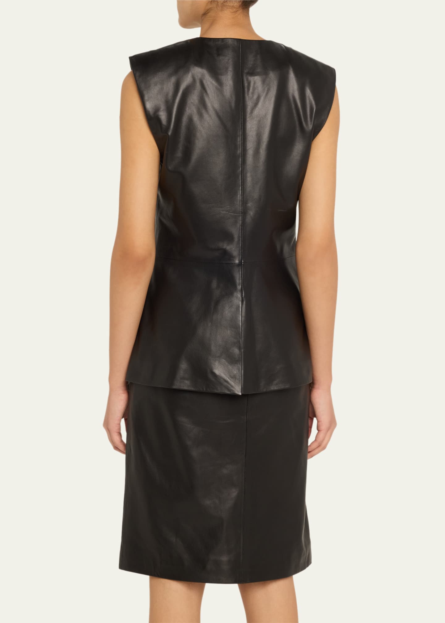 Veronica Beard Tamara Leather Vest Image 3 of 5