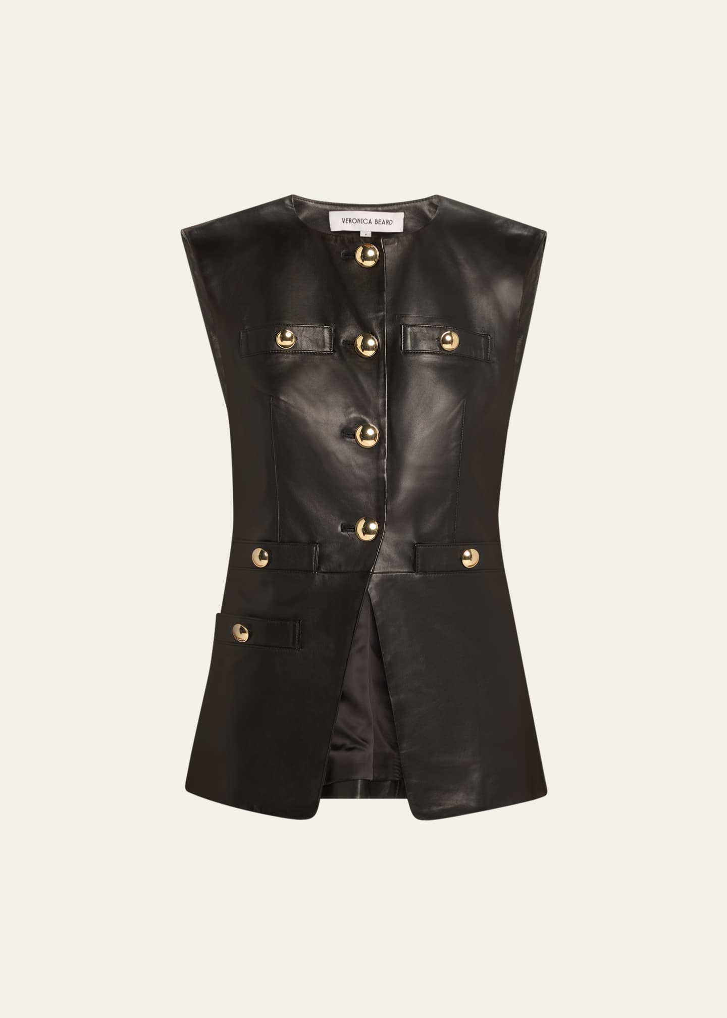 Veronica Beard Tamara Leather Vest Image 1 of 5