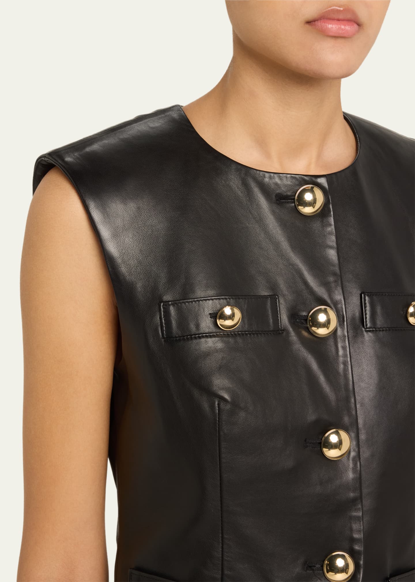 Veronica Beard Tamara Leather Vest Image 5 of 5