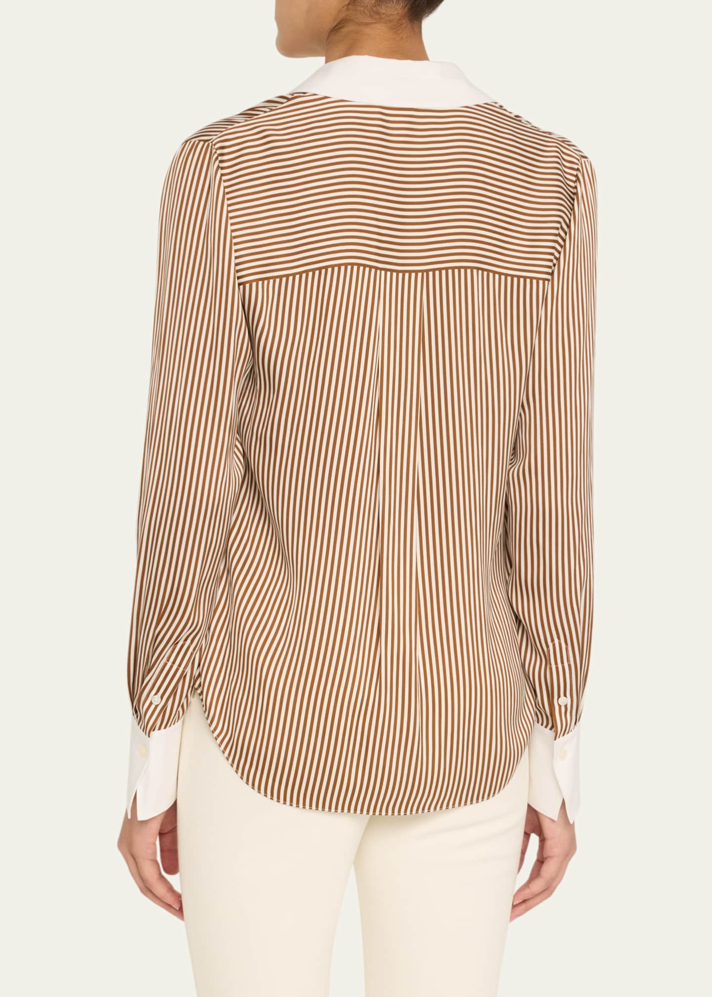 Veronica Beard Amelia Stripe Button-Front Shirt Image 3 of 5