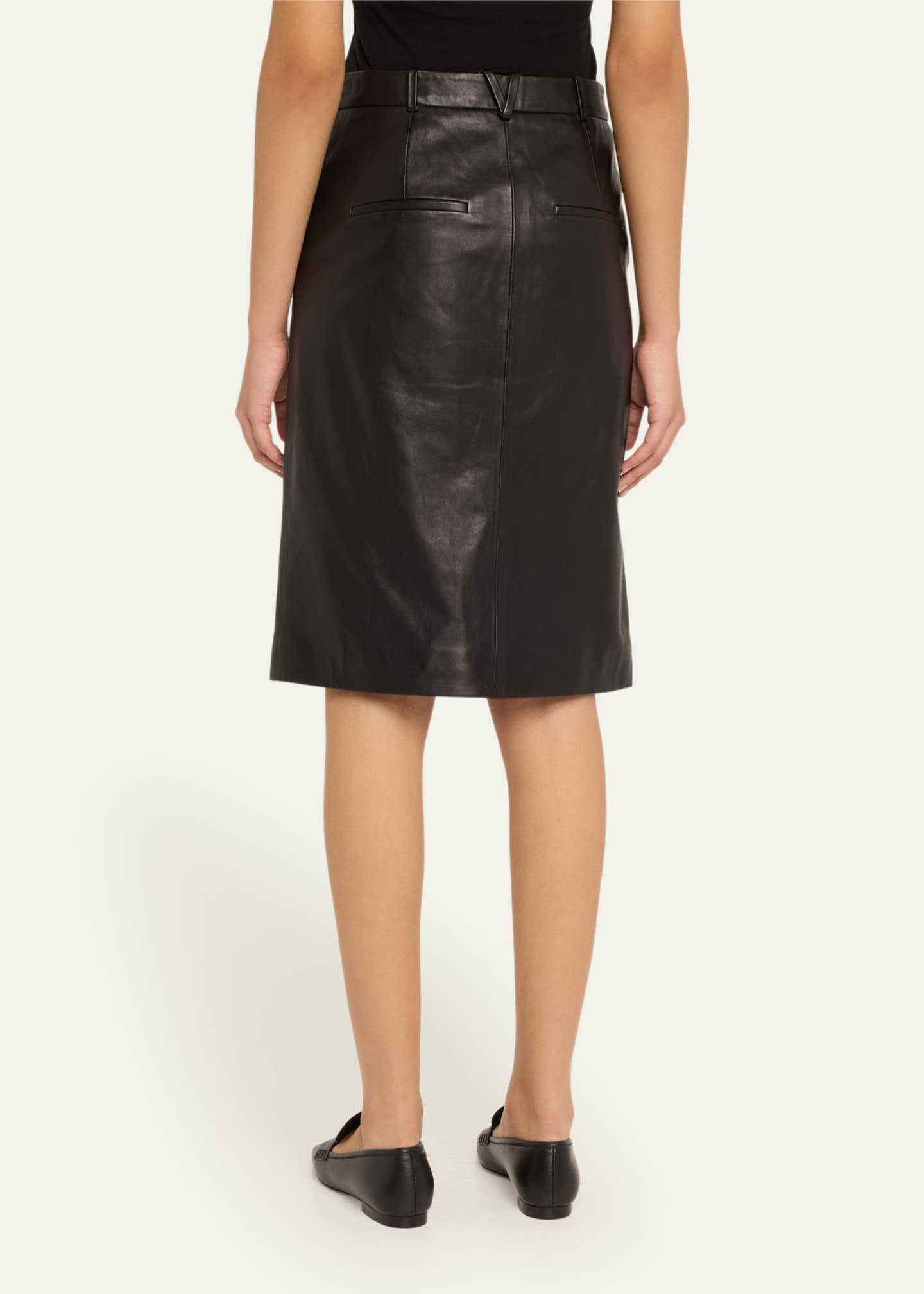 Veronica Beard Maxine Leather Skirt Image 2 of 4