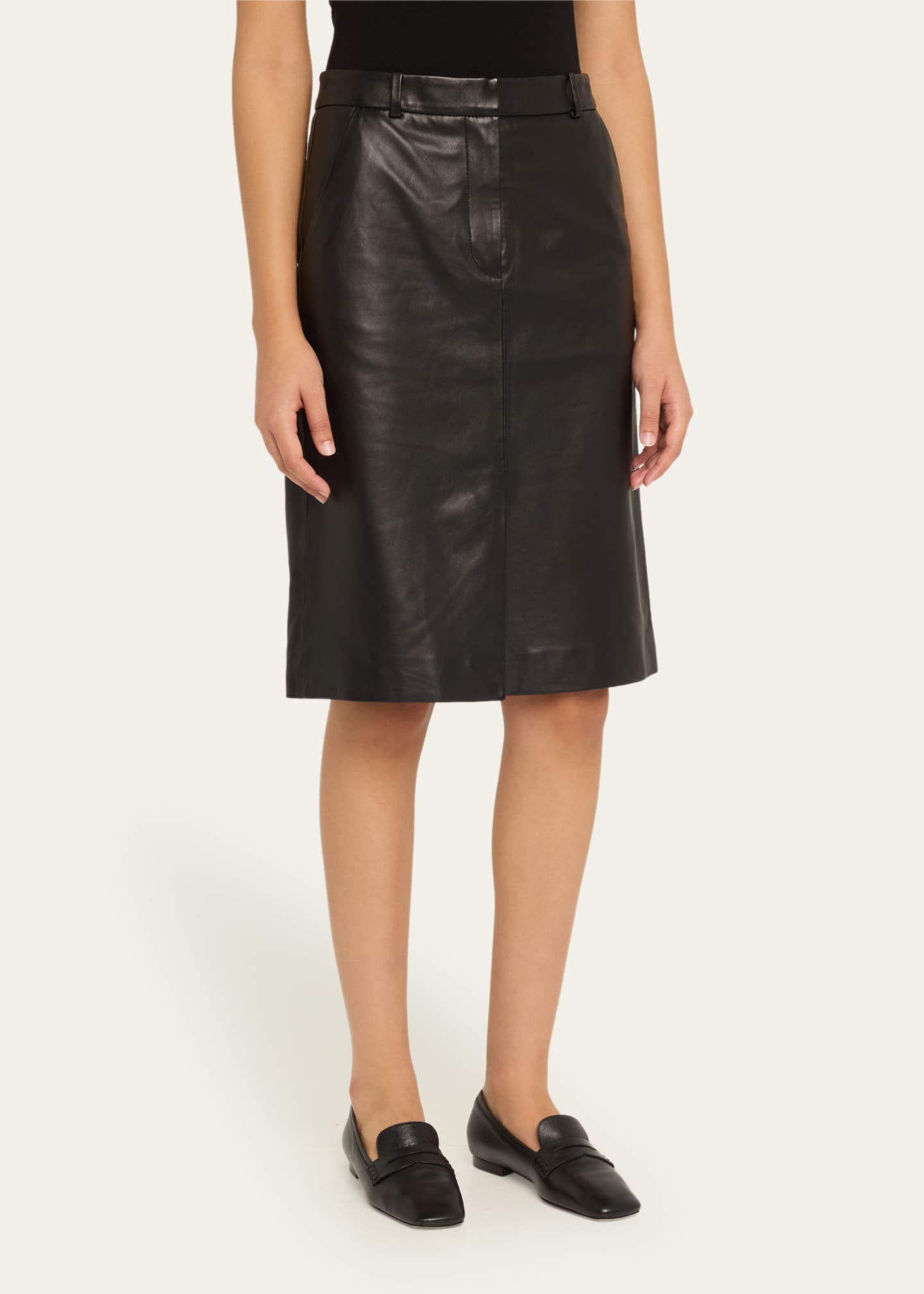 Veronica Beard Maxine Leather Skirt Image 3 of 4