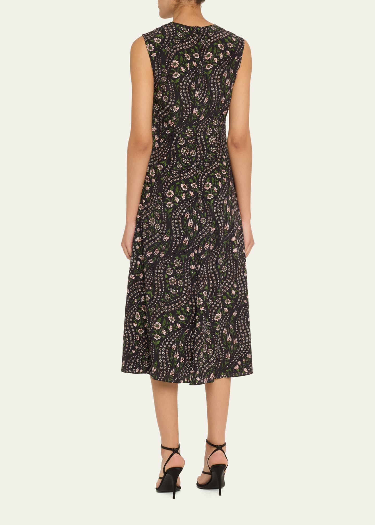 Veronica Beard Viviana Floral Silk Midi Dress Image 3 of 5