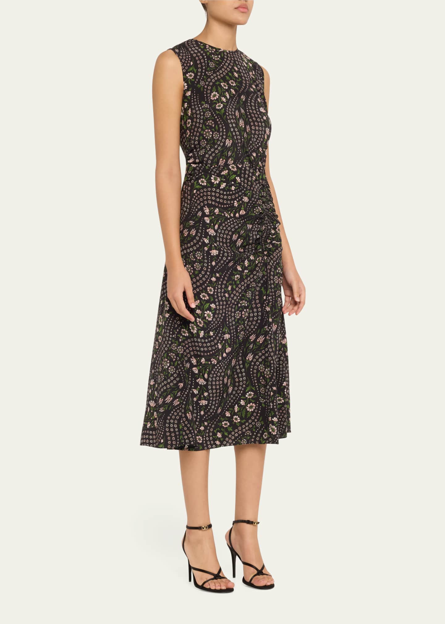 Veronica Beard Viviana Floral Silk Midi Dress Image 4 of 5