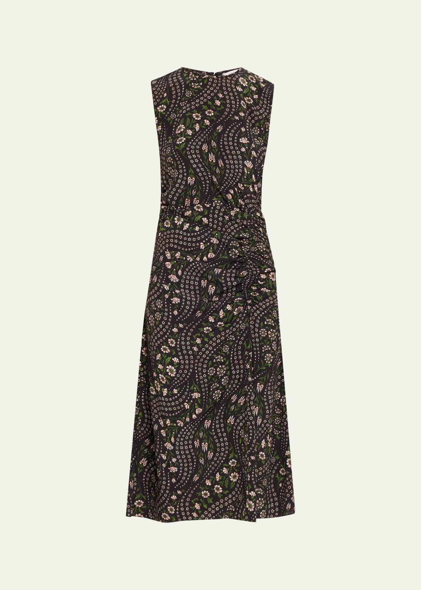 Veronica Beard Viviana Floral Silk Midi Dress Image 1 of 5