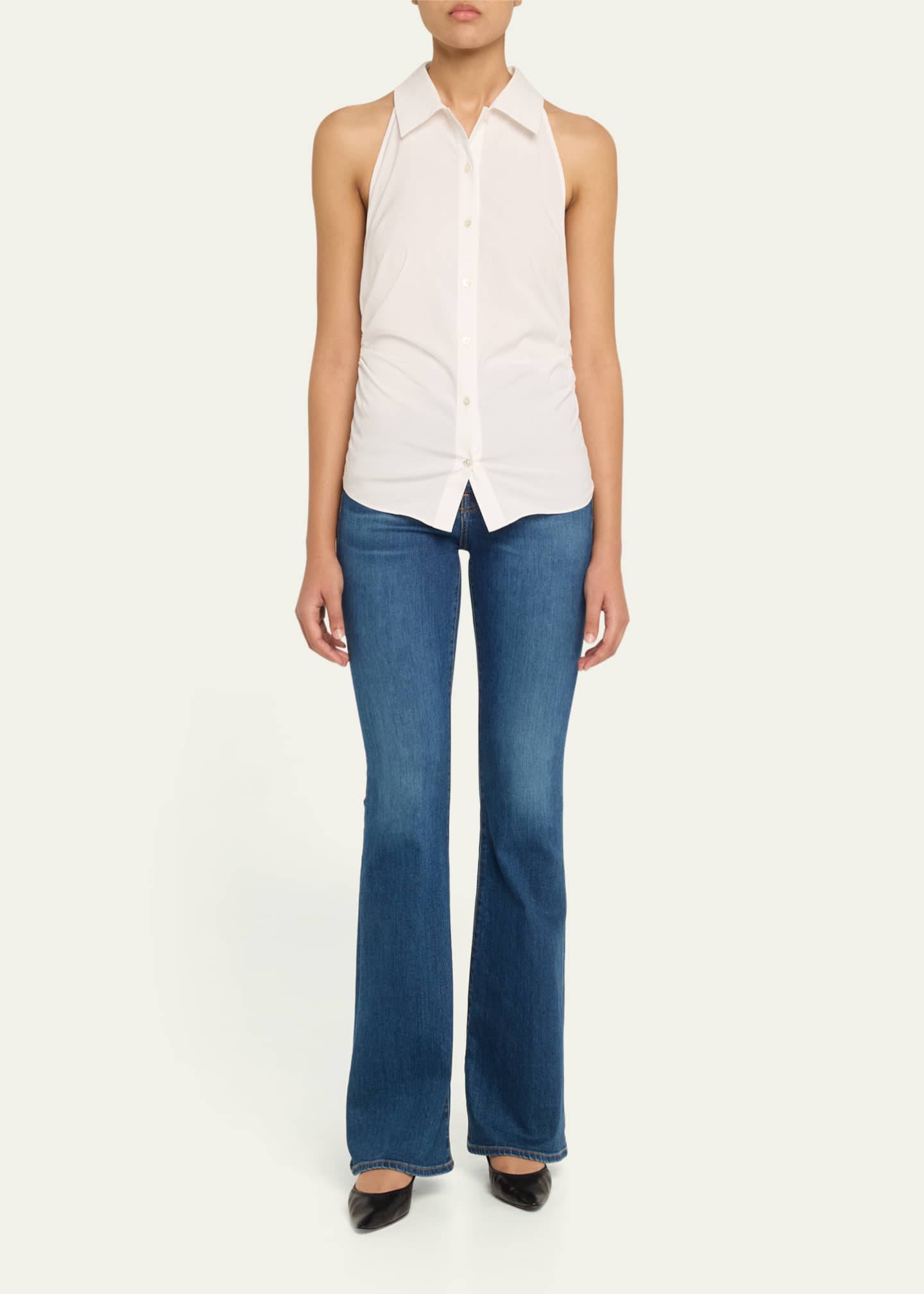 Veronica Beard Regina Sleeveless Button-Front Shirt Image 2 of 5