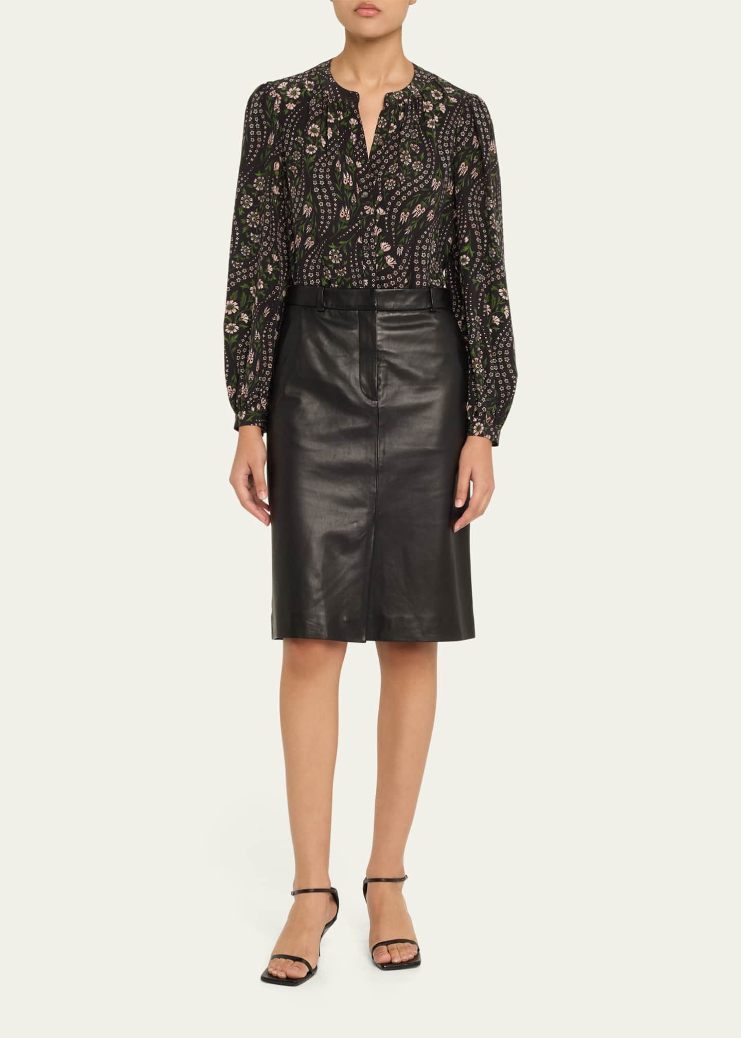 Veronica Beard Ashlynn Floral-Print Silk Top Image 2 of 5