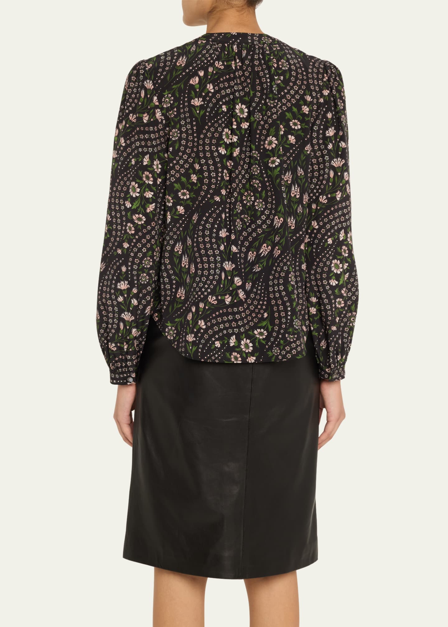 Veronica Beard Ashlynn Floral-Print Silk Top Image 3 of 5