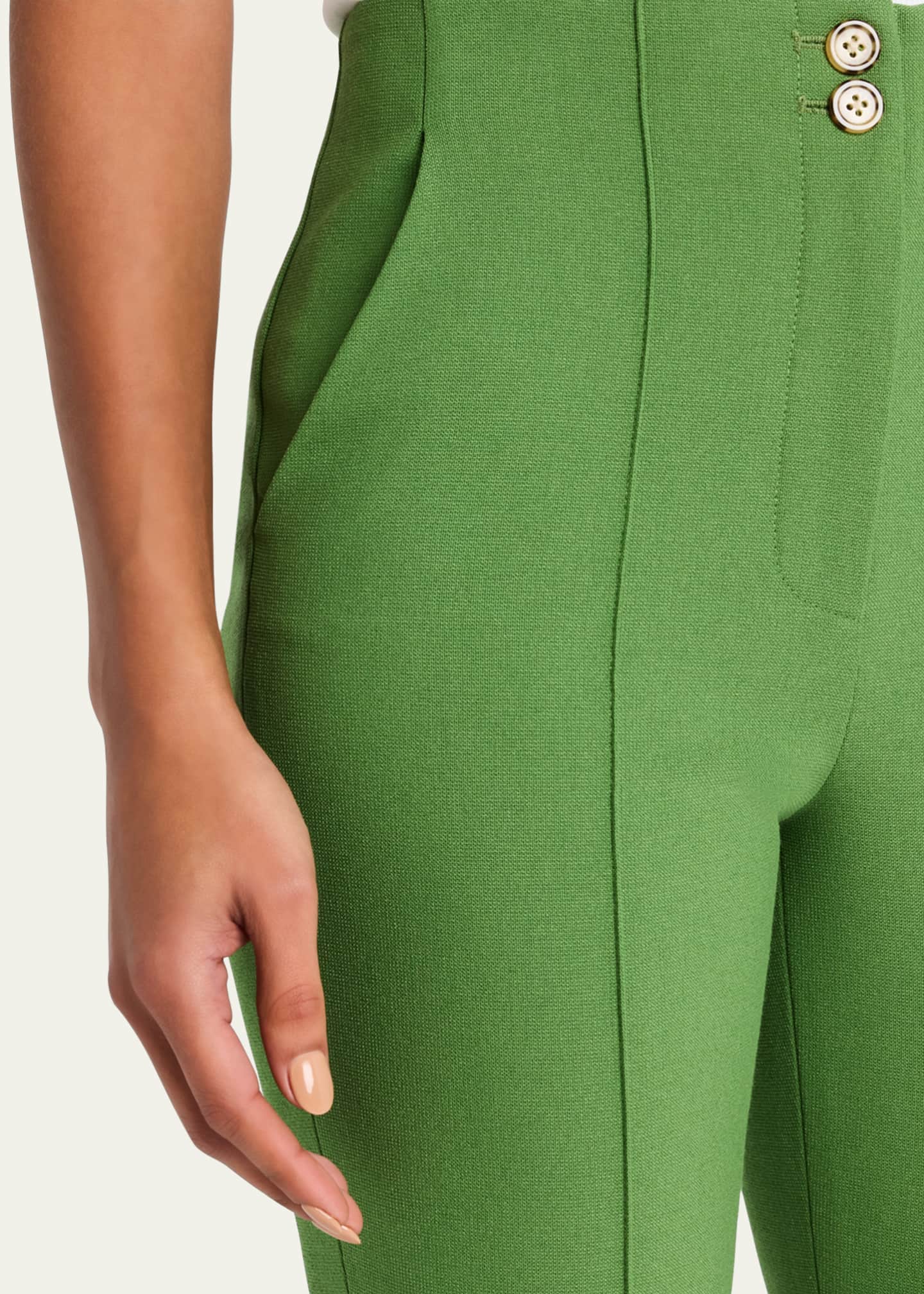 Veronica Beard Kean Cropped High-Rise Pintuck Pants Image 5 of 5
