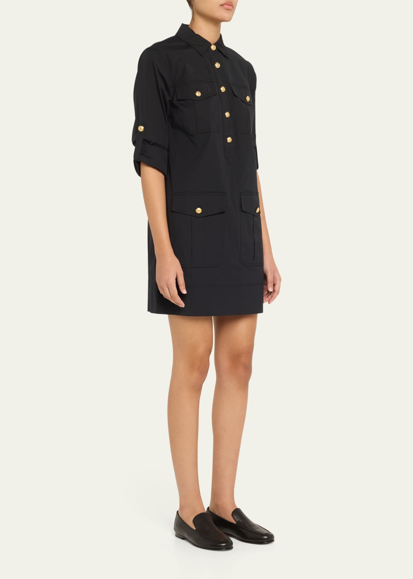 Veronica Beard Saude Cotton Mini Shirtdress Image 4 of 5