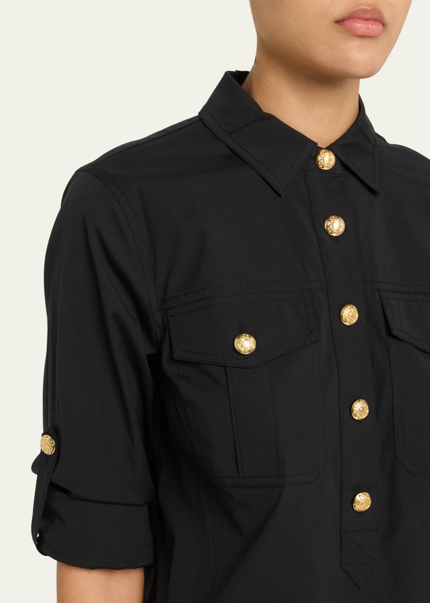 Veronica Beard Saude Cotton Mini Shirtdress Image 5 of 5
