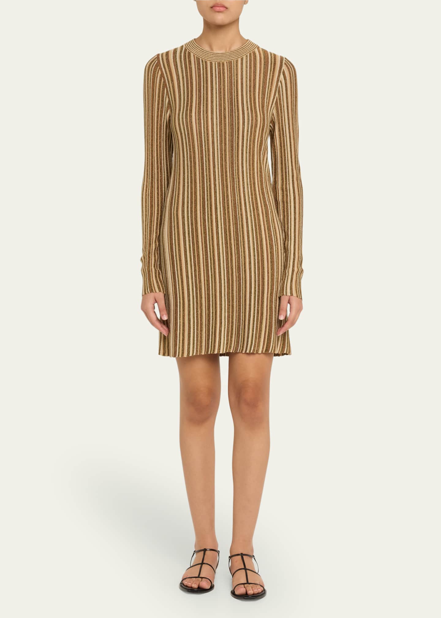 Veronica Beard Jane Stripe Long-Sleeve Mini Dress Image 2 of 5