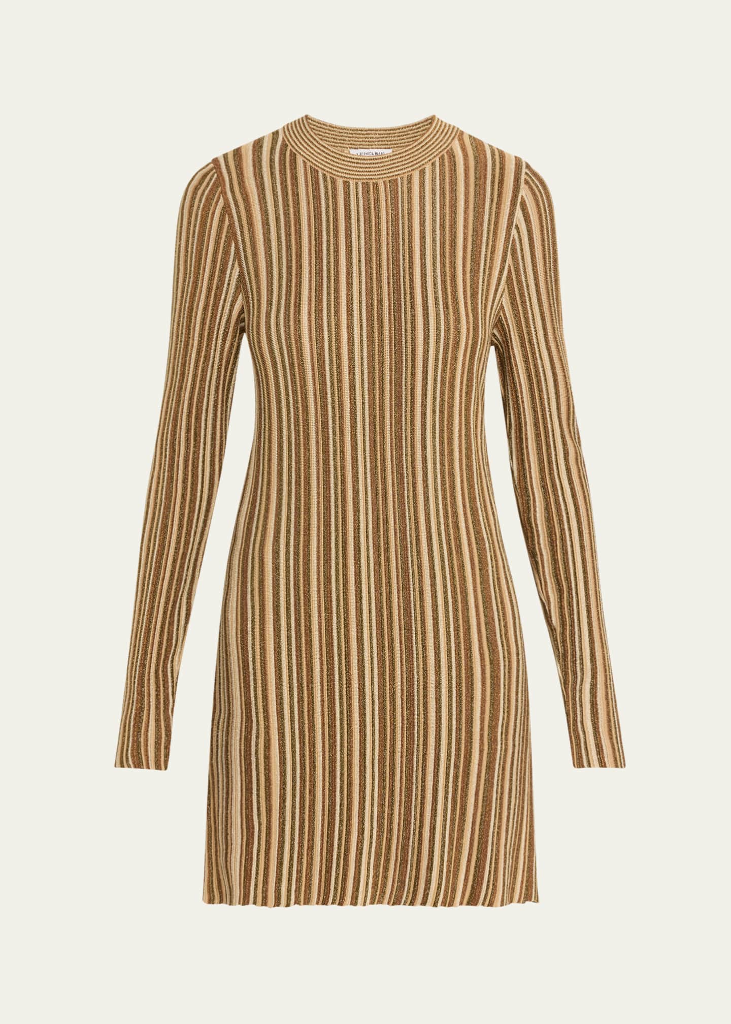 Veronica Beard Jane Stripe Long-Sleeve Mini Dress Image 1 of 5
