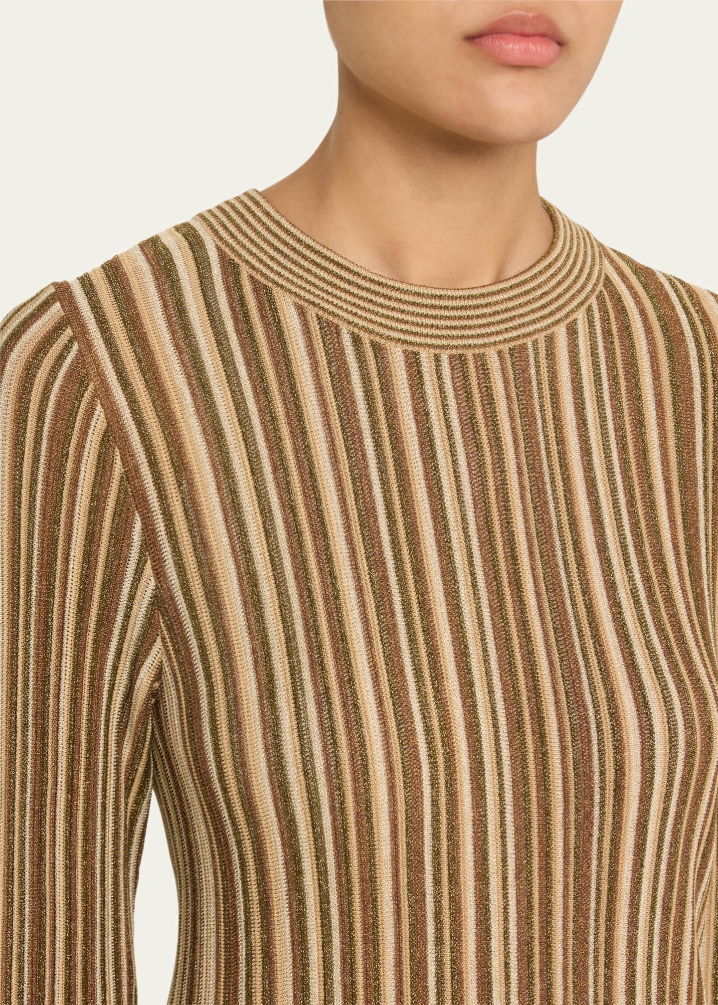 Veronica Beard Jane Stripe Long-Sleeve Mini Dress Image 5 of 5