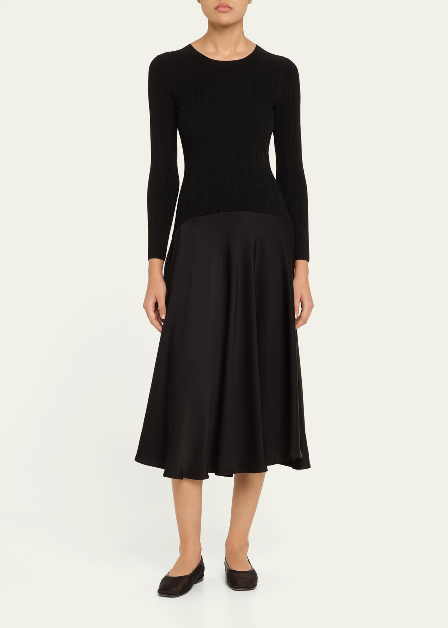 Veronica Beard Vaughn Long-Sleeve Drop-Waist Dress Image 2 of 5