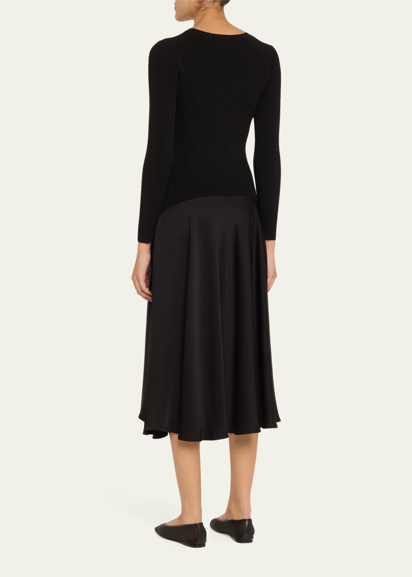 Veronica Beard Vaughn Long-Sleeve Drop-Waist Dress Image 3 of 5