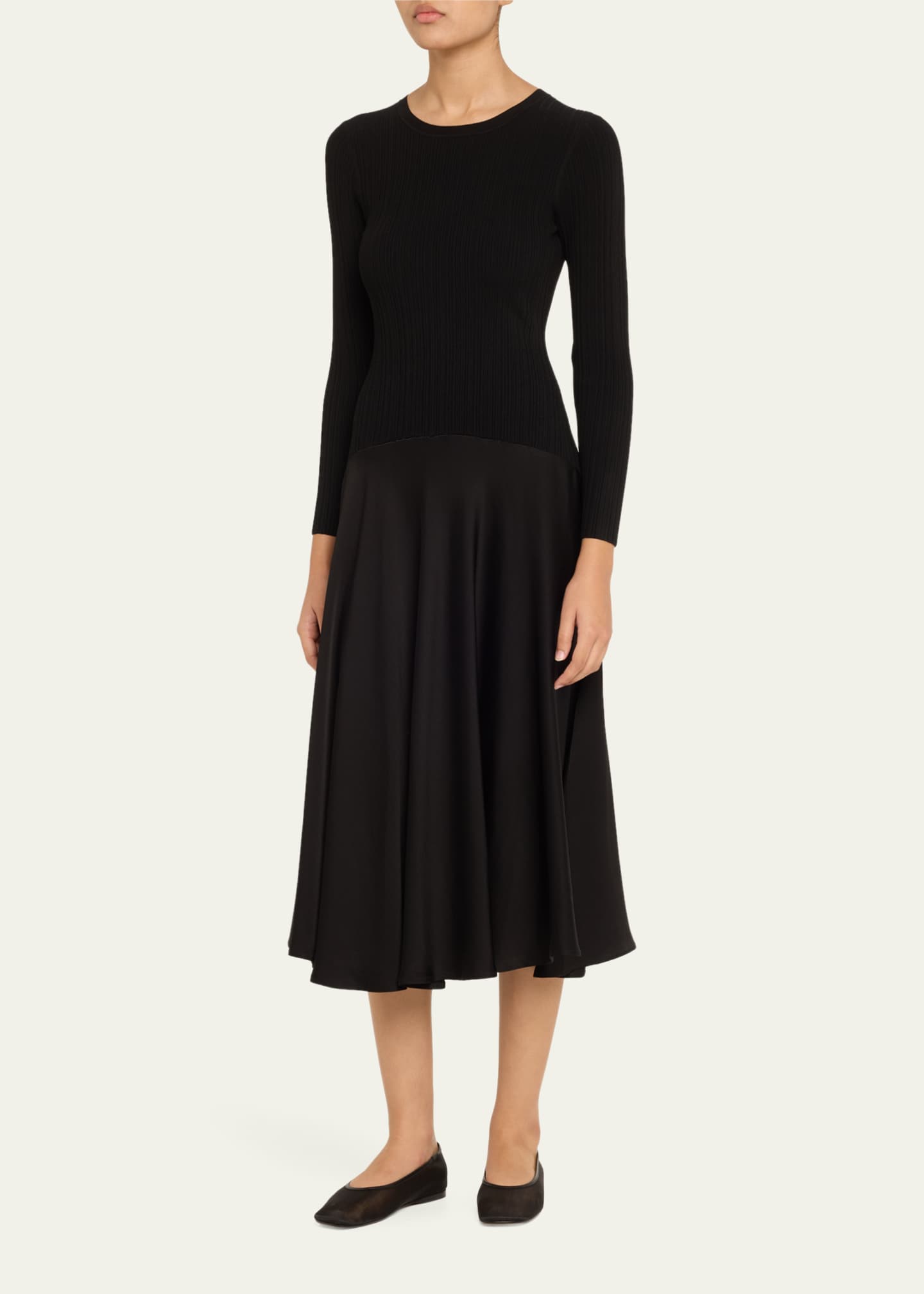 Veronica Beard Vaughn Long-Sleeve Drop-Waist Dress Image 4 of 5