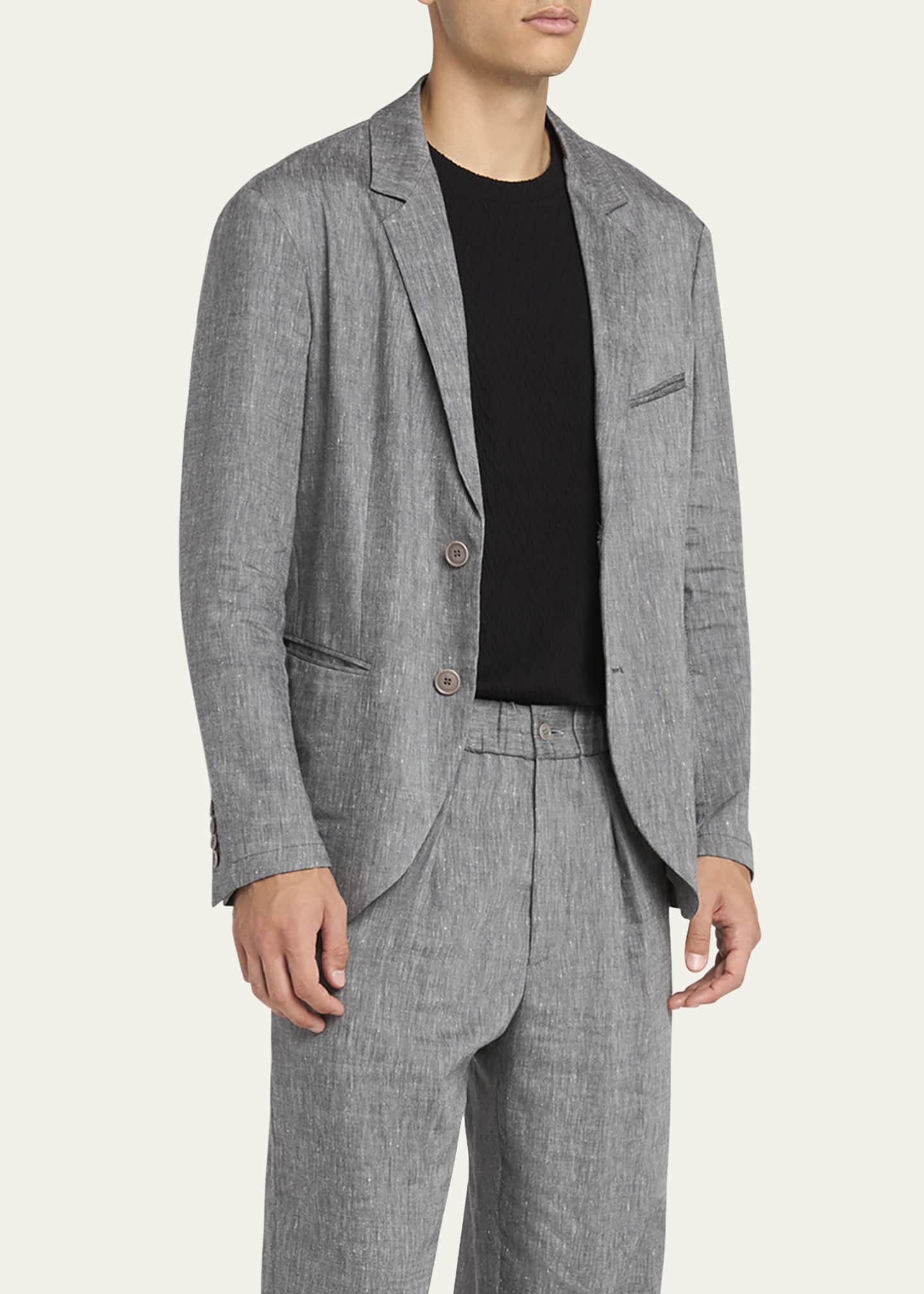 Giorgio Armani Men's One Shot Linen-Wool Sport Coat Image 4 of 5